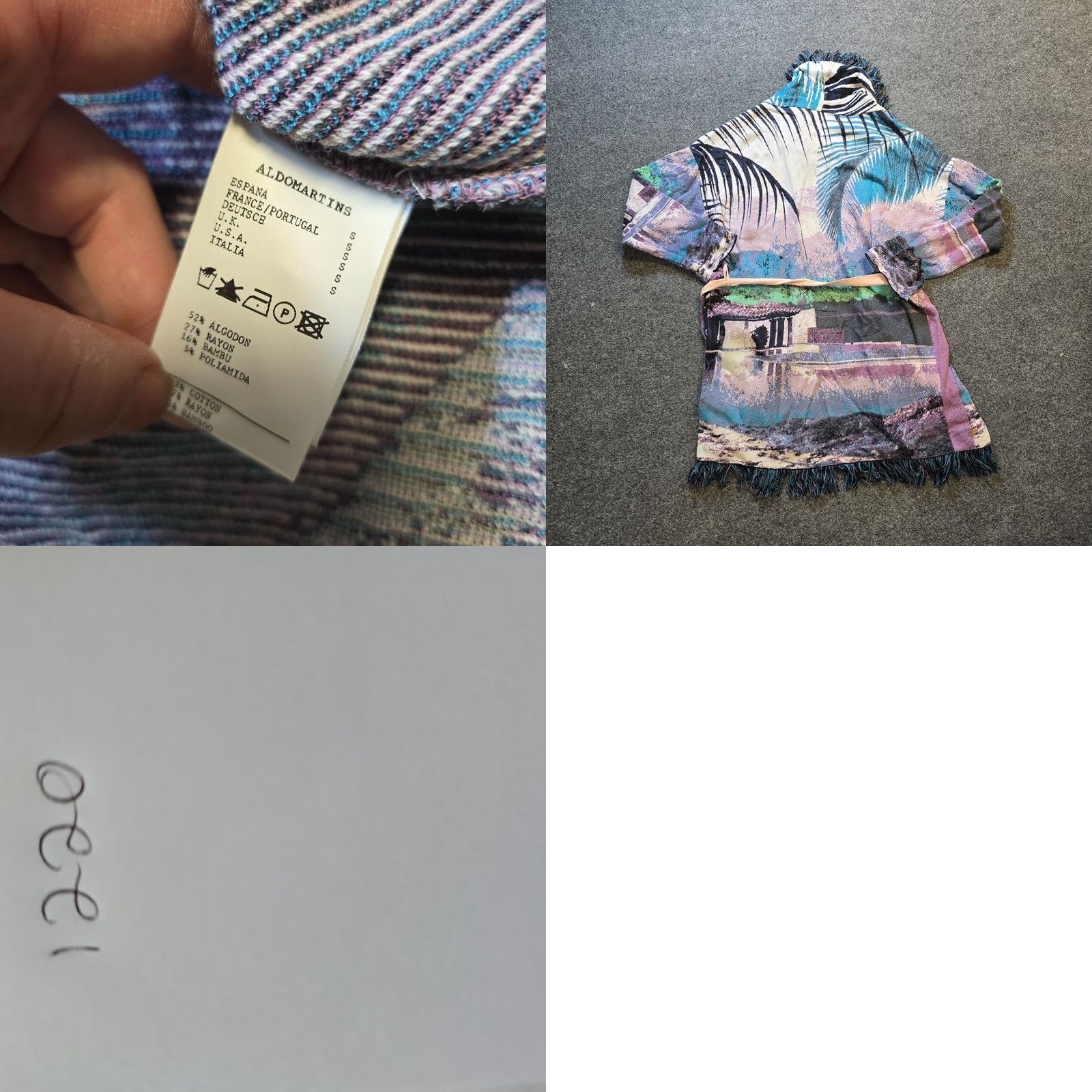 Anthropologie Aldomartins Cardigan Women Size Small Belted Fringed Moira Geometric Knit Sweater Blue Size S / US 4 / IT 40 - 8 Thumbnail