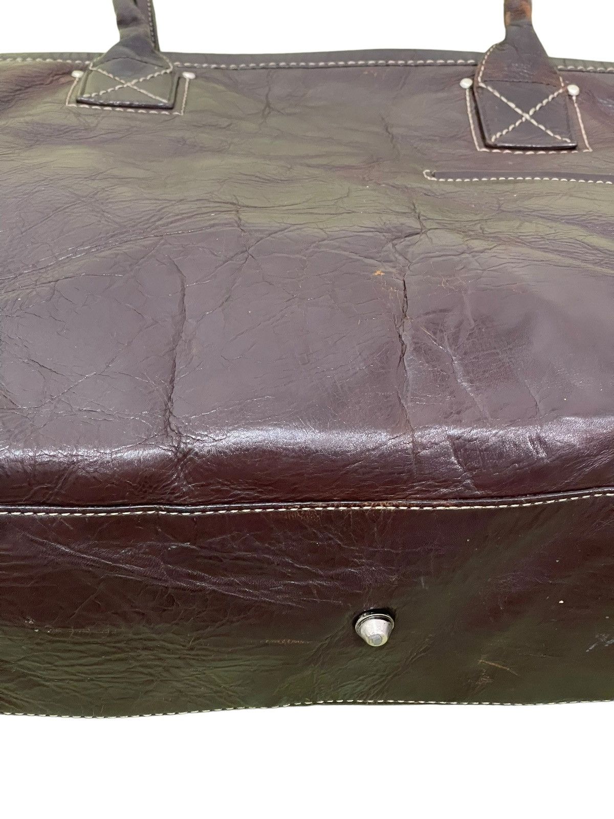 Japanese Brand Full Grain Leather Patina Tsuchiya Kaban Shoulder Bag 3🟩 Size ONE SIZE - 8 Thumbnail