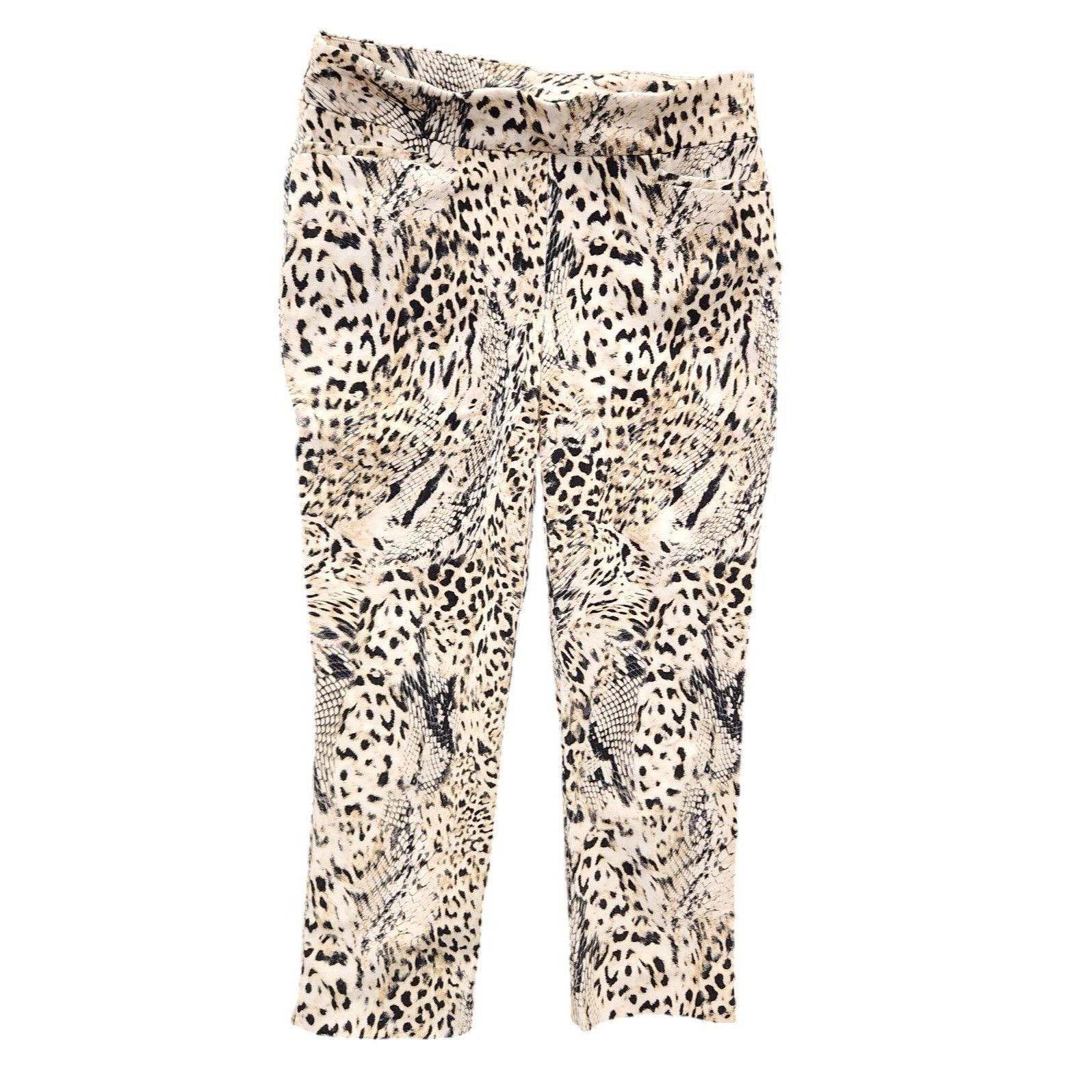 Chicos Chicos Womens Leopard Print Slim Pants Size 00 US 2 Rayon Bl Size 24" / US 00 / IT 34 - 8 Thumbnail