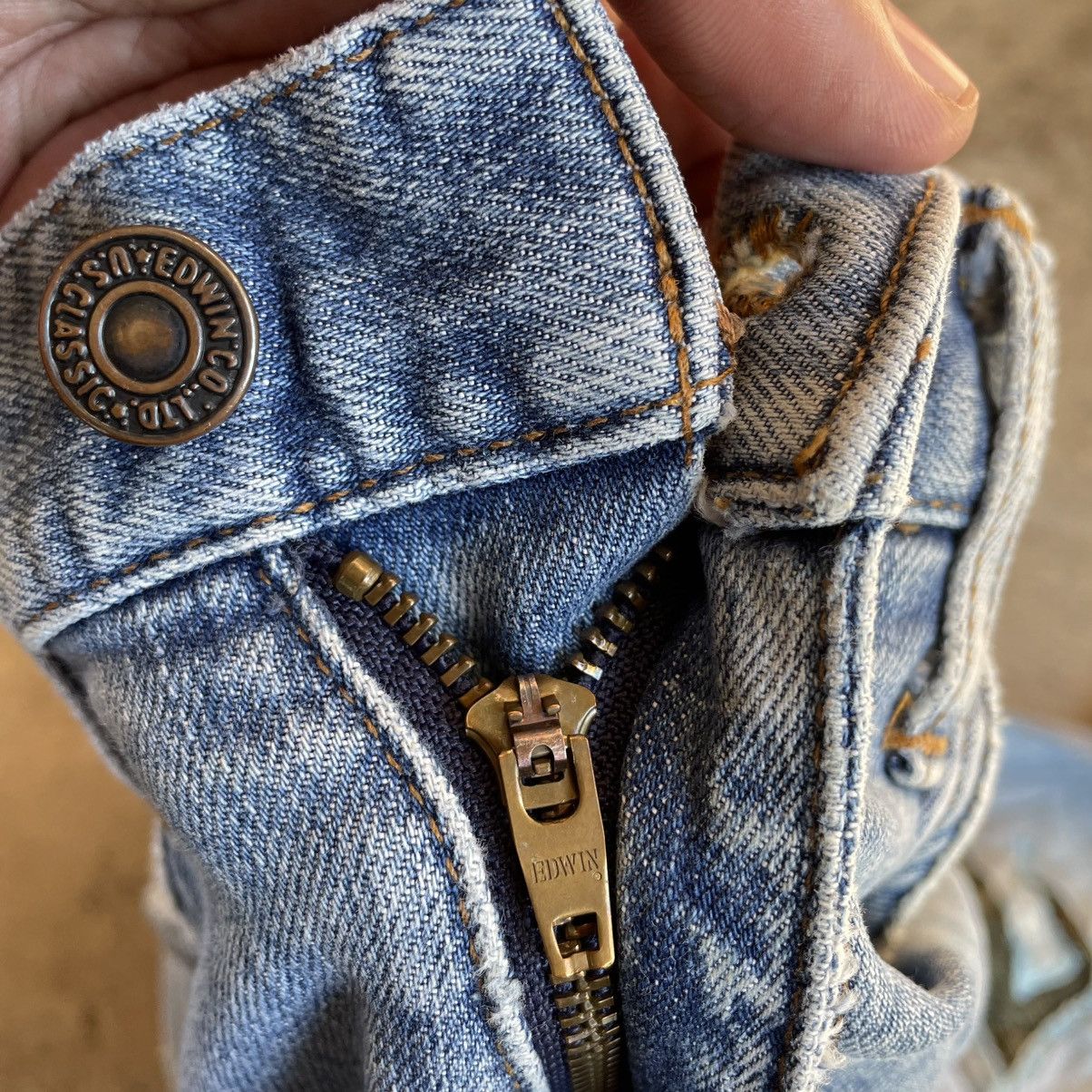 Edwin 🔥Vintage Edwin 643 Stoned Washed Ripped Distress Denim Jeans Size US 29 - 10 Thumbnail