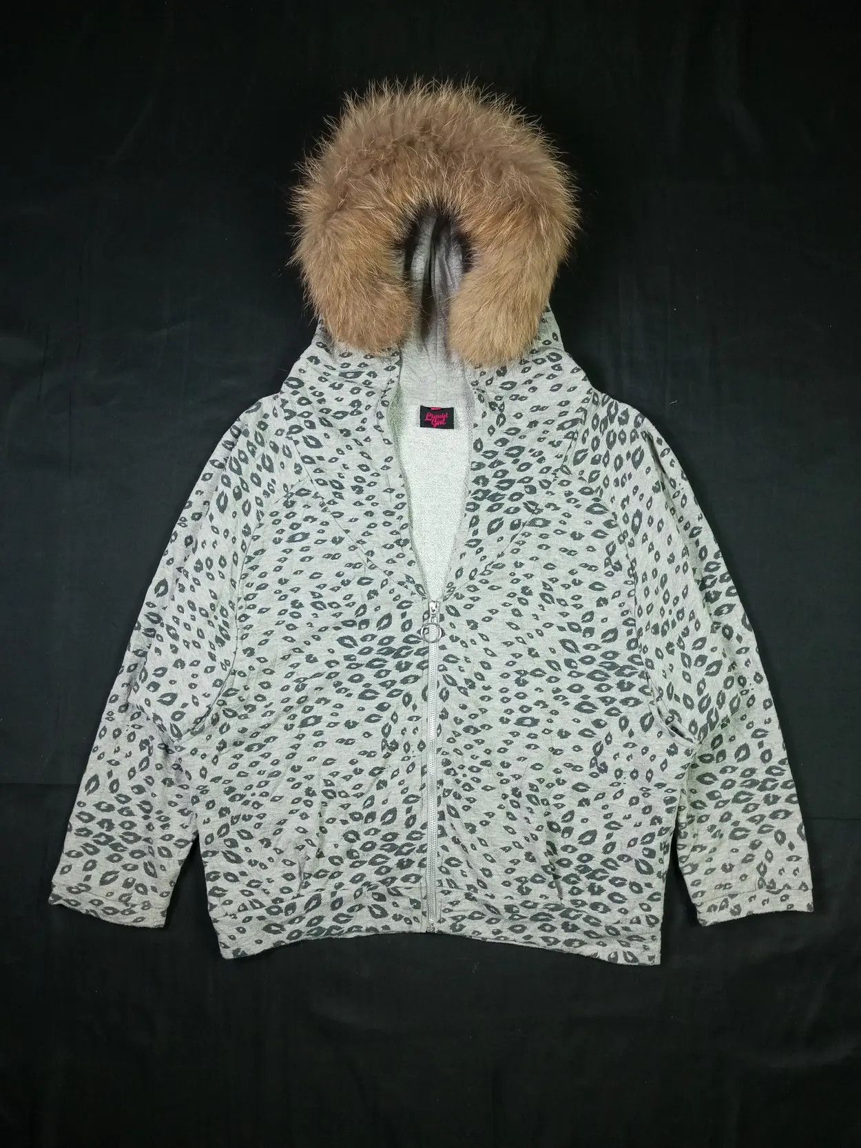 Japanese Brand × Le Grande Bleu (L.G.B.) LIQUID GIRL Oversized Fur Leopard Batwing Zip Hoodie Size US XXL / EU 58 / 5 - 16 Thumbnail