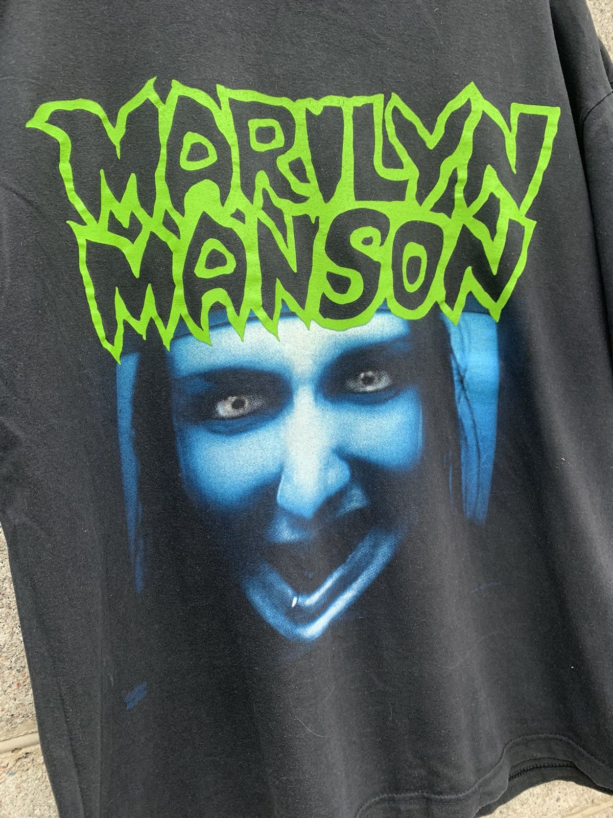MARILYN MANSON Marilyn Manson Band T-shirt Band T Men's M size cotton white type Vintage Second Hand