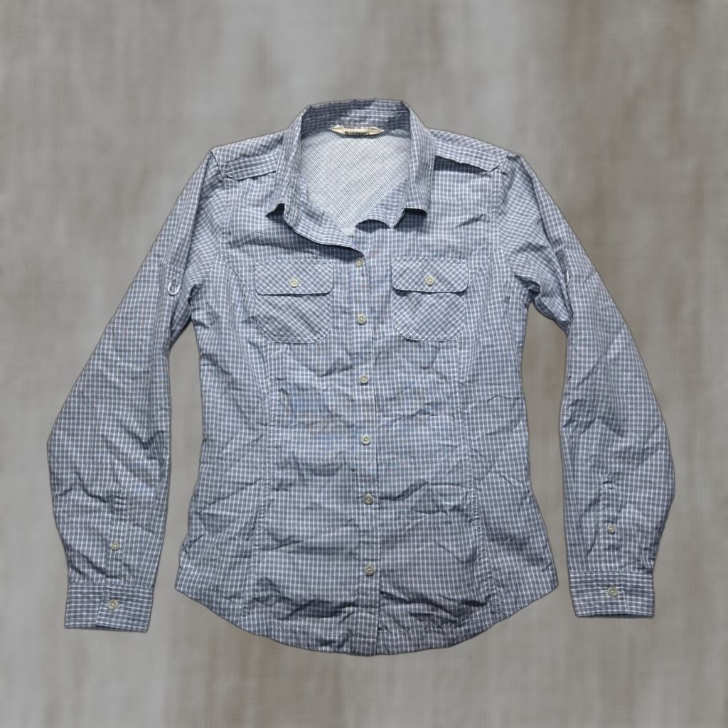 Vintage VINTAGE Ultimate Terrain Women’s Button-Up Shirt Long Sleeve Size S Blue Checkered Cotton Casual All Seasons Size S / US 4 / IT 40 - 1 Thumbnail