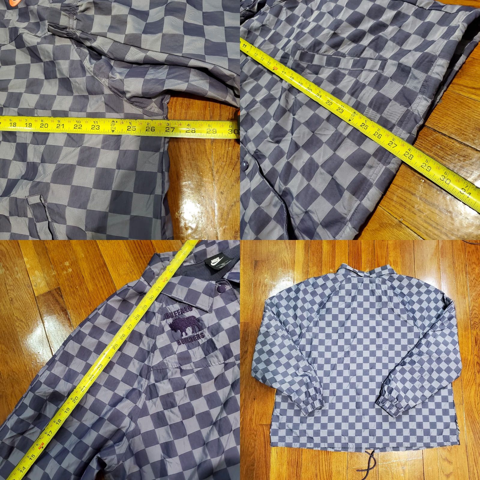Nike Nike Windbreaker Jacket Womens XL Gray Checkered Windrunner Sportswear Icon Clash Size XL / US 12-14 / IT 48-50 - 8 Thumbnail