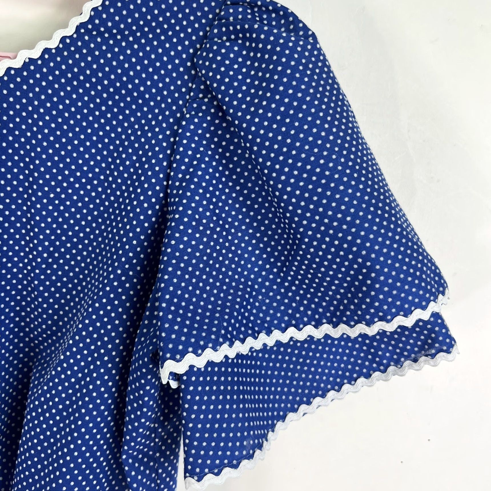 DANCER VINTAGE True Vintage Prairie Dance Polka Dot Dress Women's Size 10 Blue Flutter Sleeve A-Line Party Cocktail Western Size L / US 10 / IT 46 - 2 Thumbnail