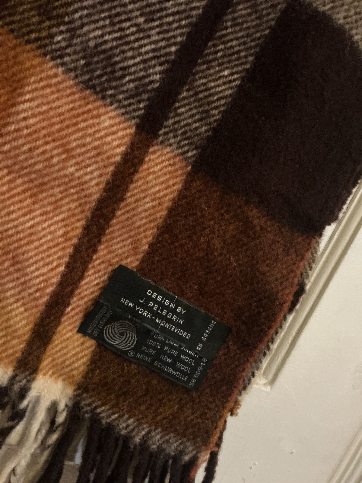 Other Vintage J. Pelegrin Scarf x 100% Pure Wool x 12x60" x Brown Size 40 - 1 Thumbnail