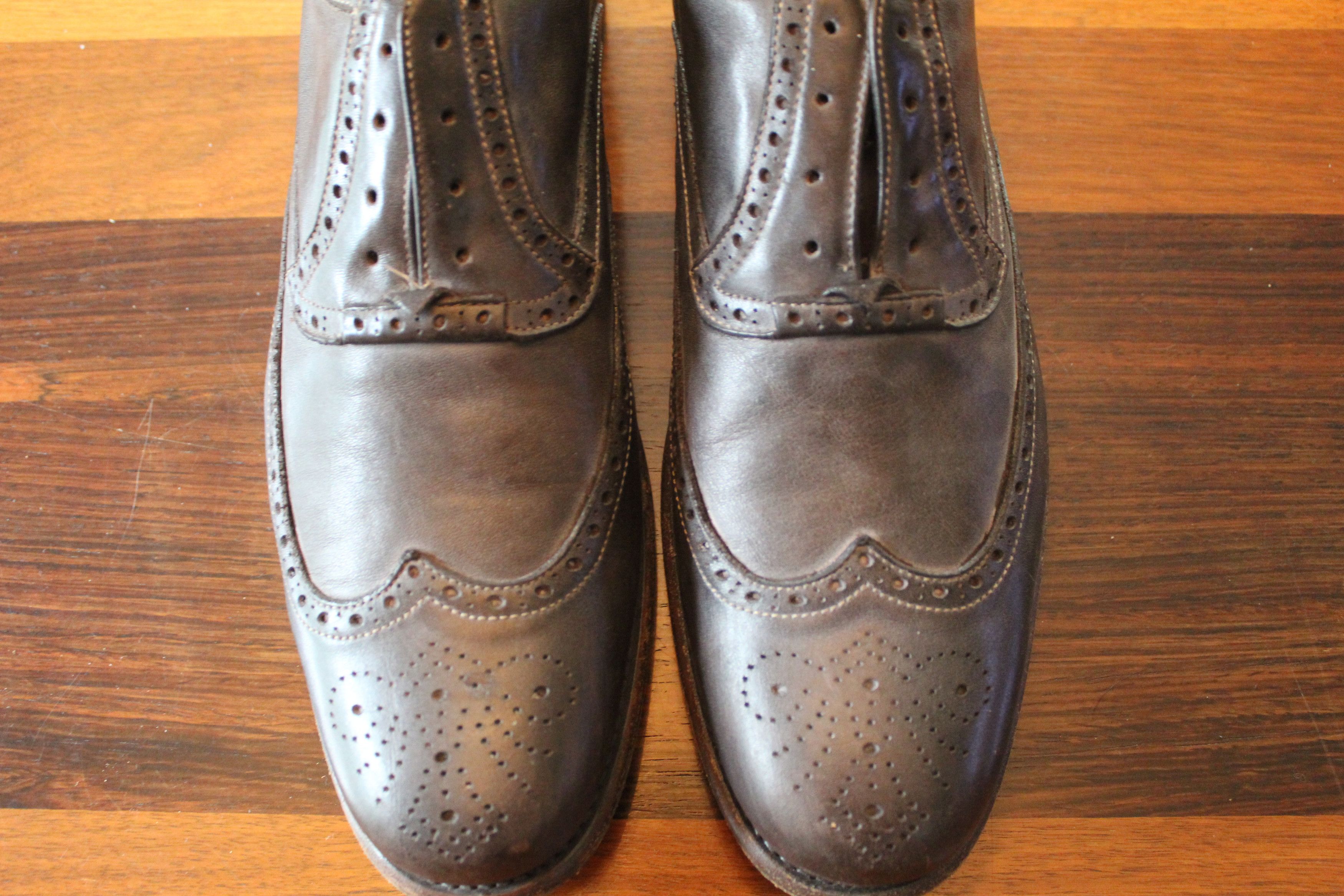 John Varvatos Varvatos Collection Gunmetal Wingtip Slip-On – Made in Italy Size US 11 / EU 44 - 4 Thumbnail