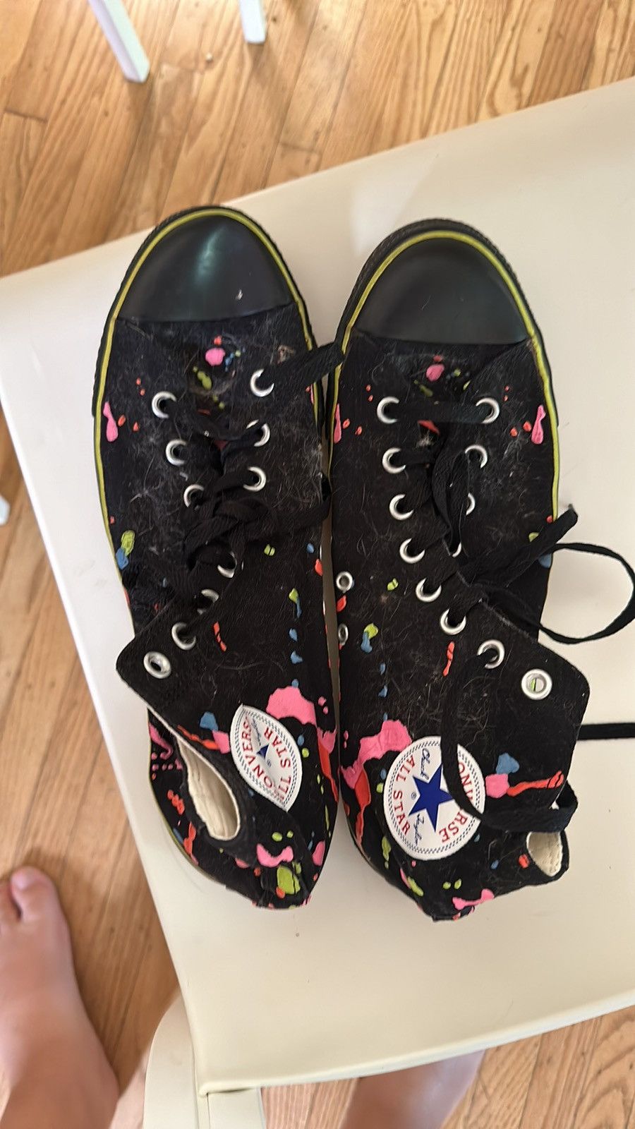 Converse Vintage Neon Splatter Chuck Taylor’s. Size 11 Size US 11 / EU 44 - 2 Thumbnail