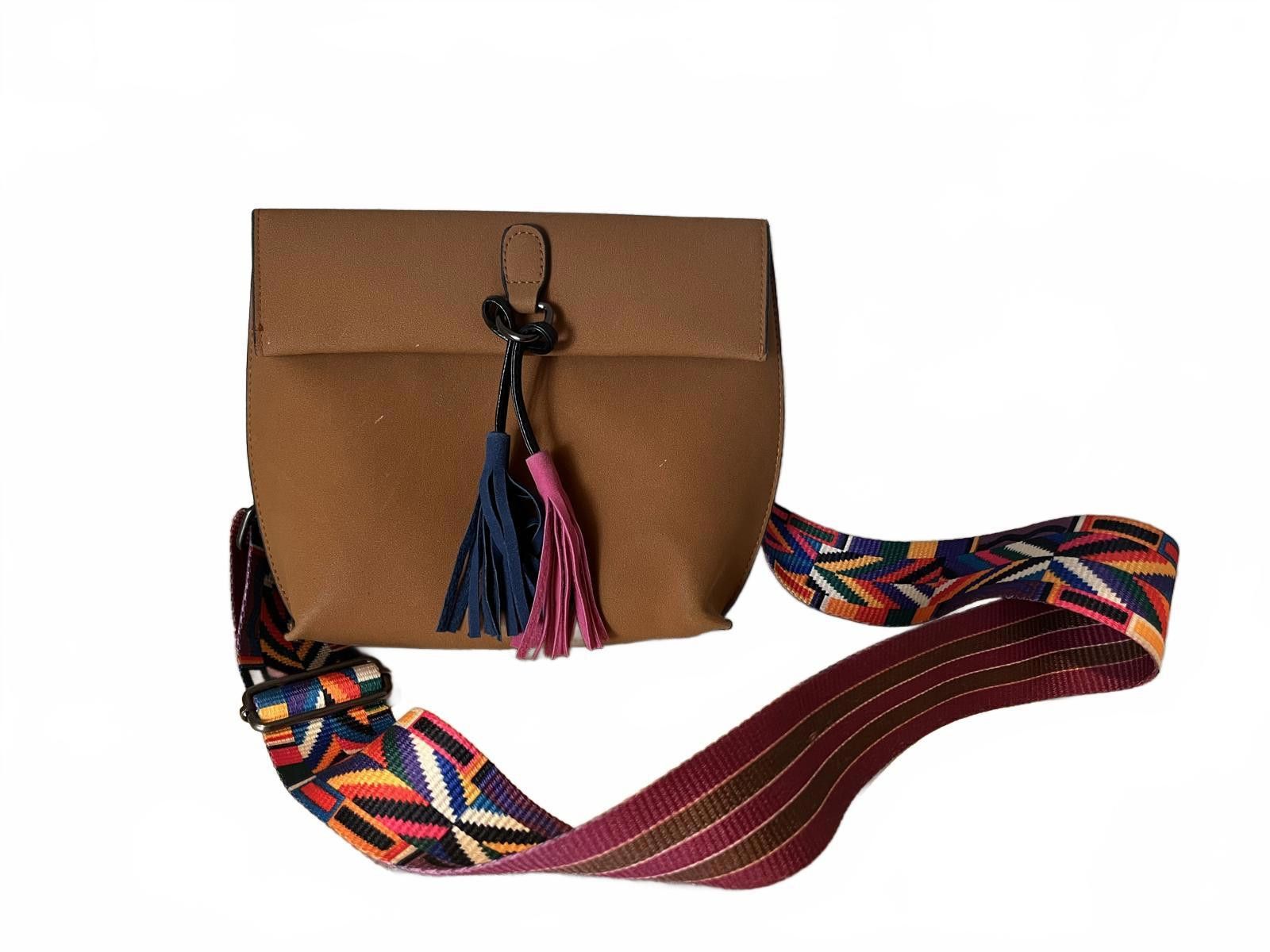 Designer Threaded Pear Crossbody Bag with Colorful Strap Size ONE SIZE - 2 Thumbnail