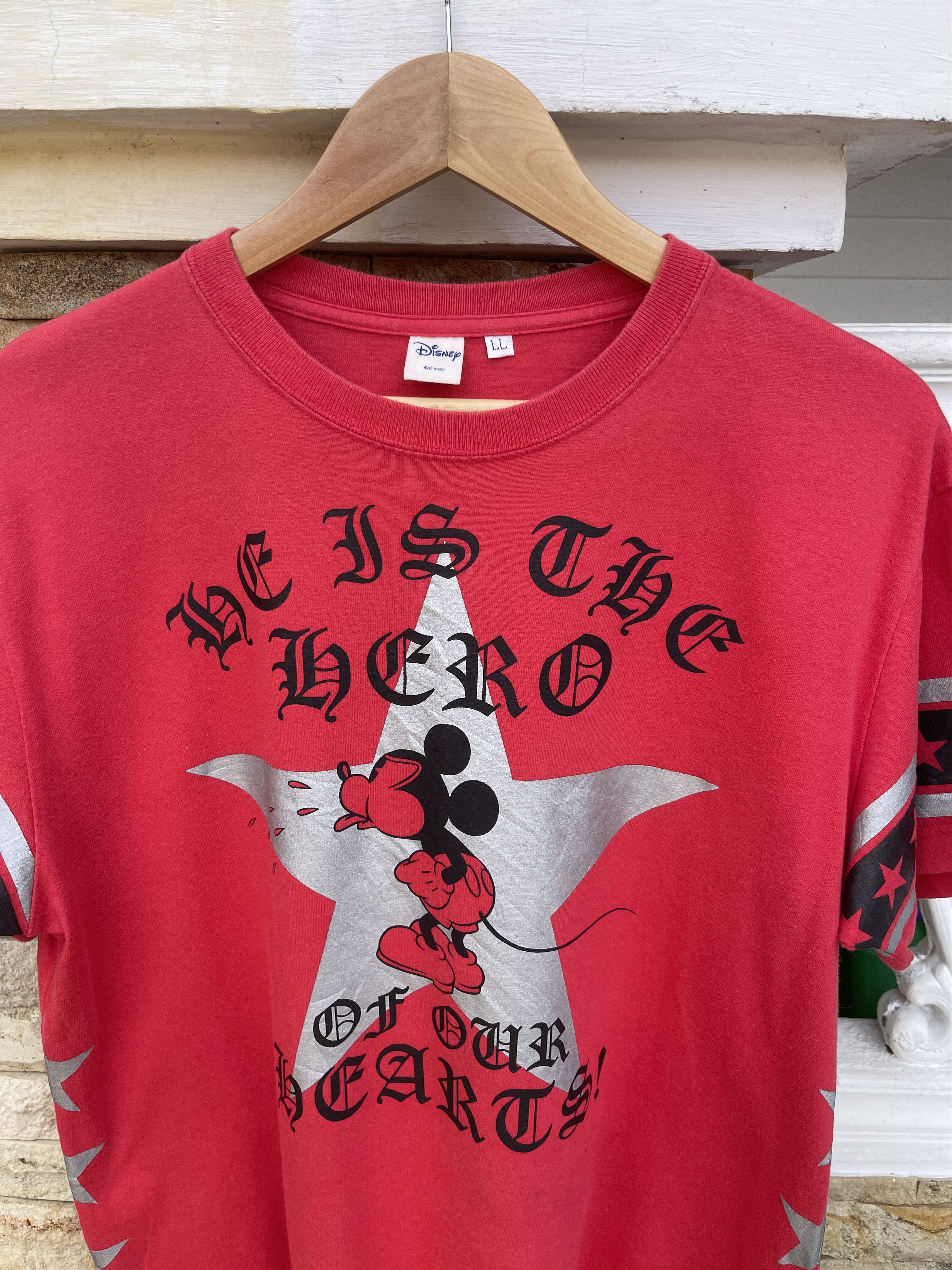 Disney Last Drop🔥Rare🔥Vtg Mickey Mouse Chrome Hearts design T-Shirt Size US L / EU 52-54 / 3 - 4 Thumbnail