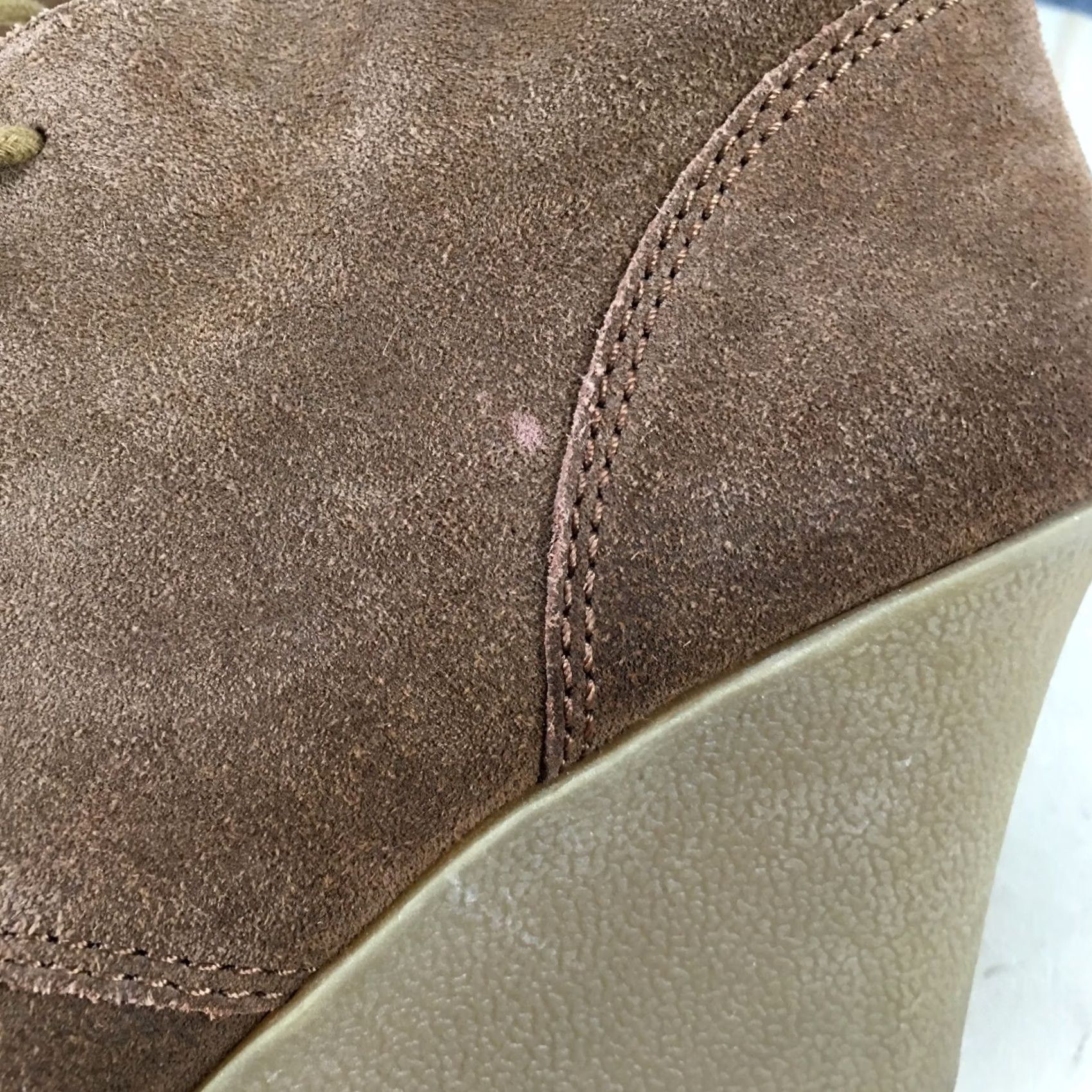 Vintage White Mountain Womens Chukka Boots - Brown Leather Wedge Heels - 8/6.5 US Size - Casual Booties - Fashion Size US 8 / IT 38 - 6 Thumbnail
