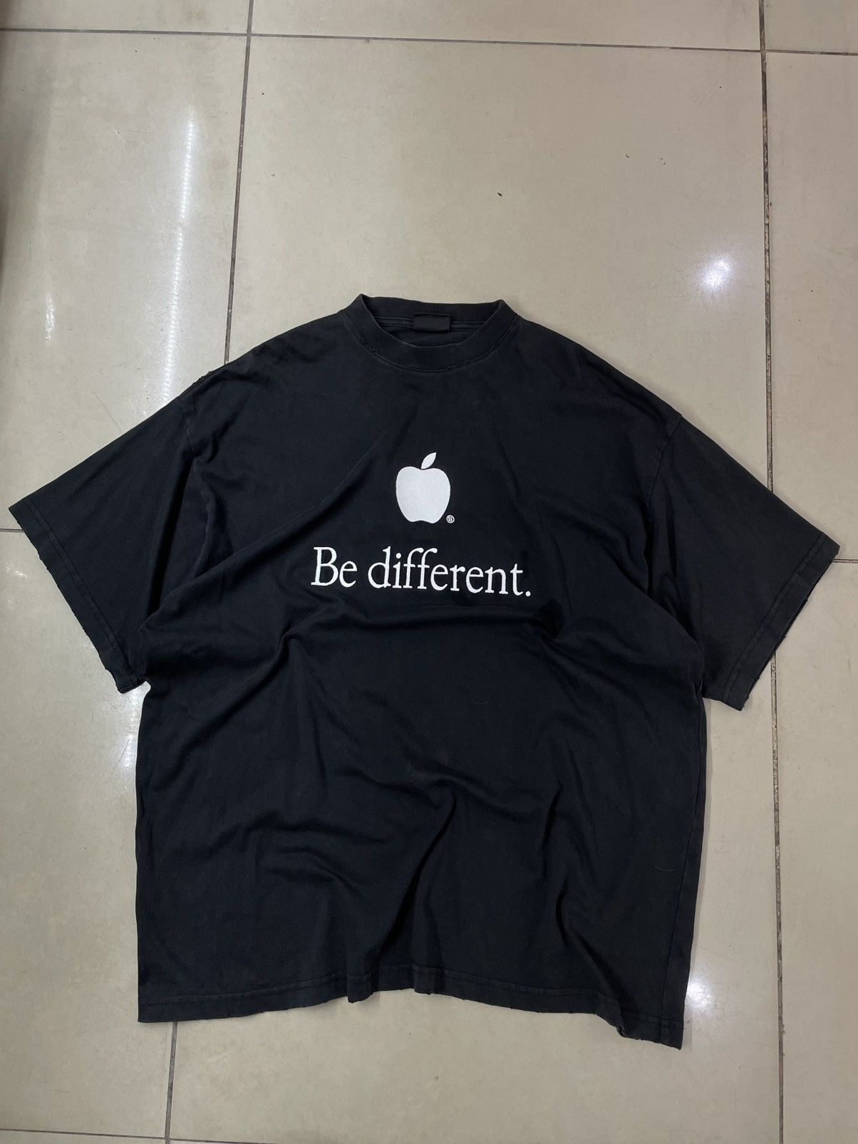 Balenciaga Balenciaga Apple Be Different Embroidered T-Shirt | Grailed