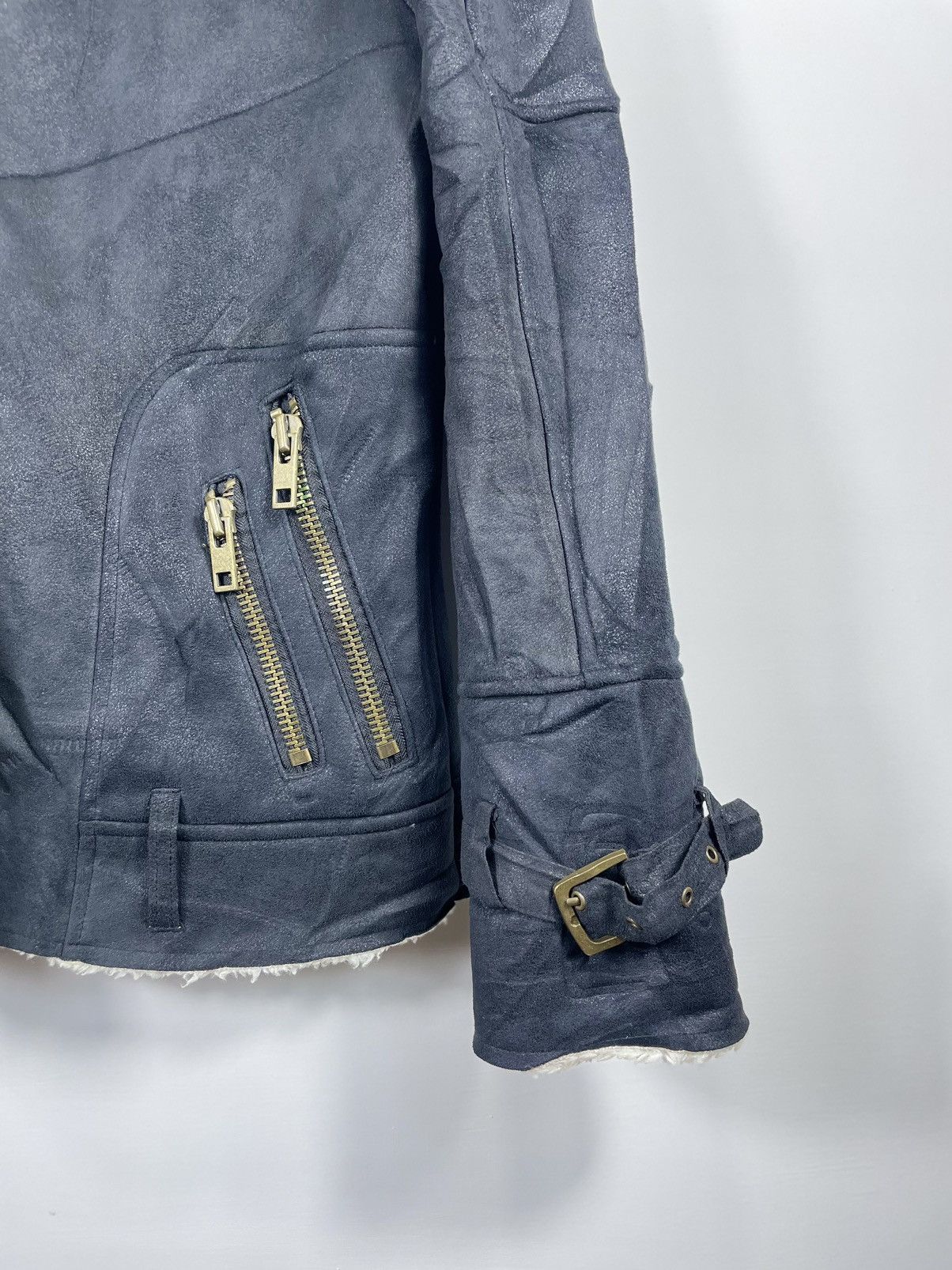 Codes Combine Raccoon fur collar biker jacket by codes combine Size US L / EU 52-54 / 3 - 6 Thumbnail