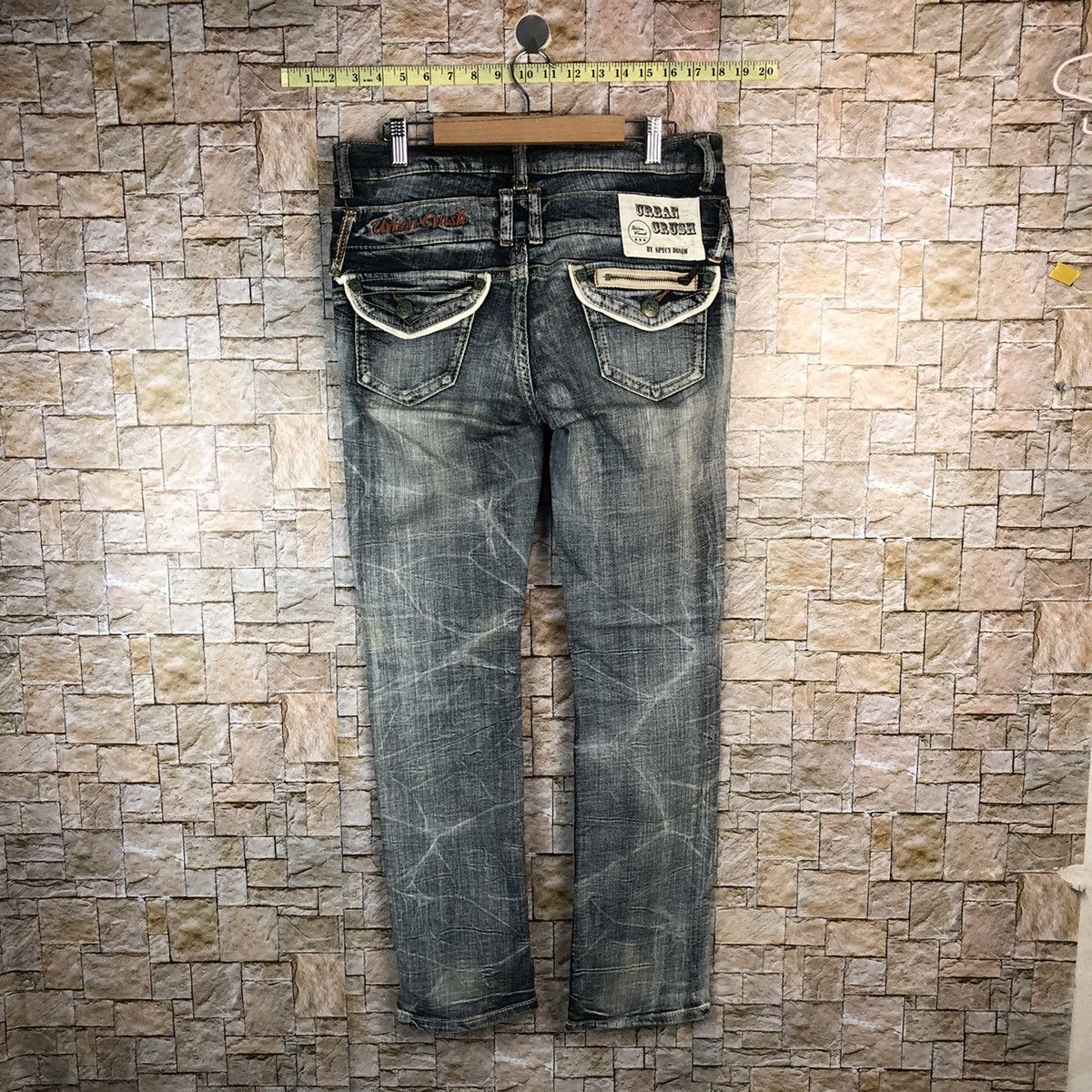 Japanese Brand Urban Crush faded Blue denim Jeans #A996 Size 30" / US 8 / IT 44 - 14 Thumbnail