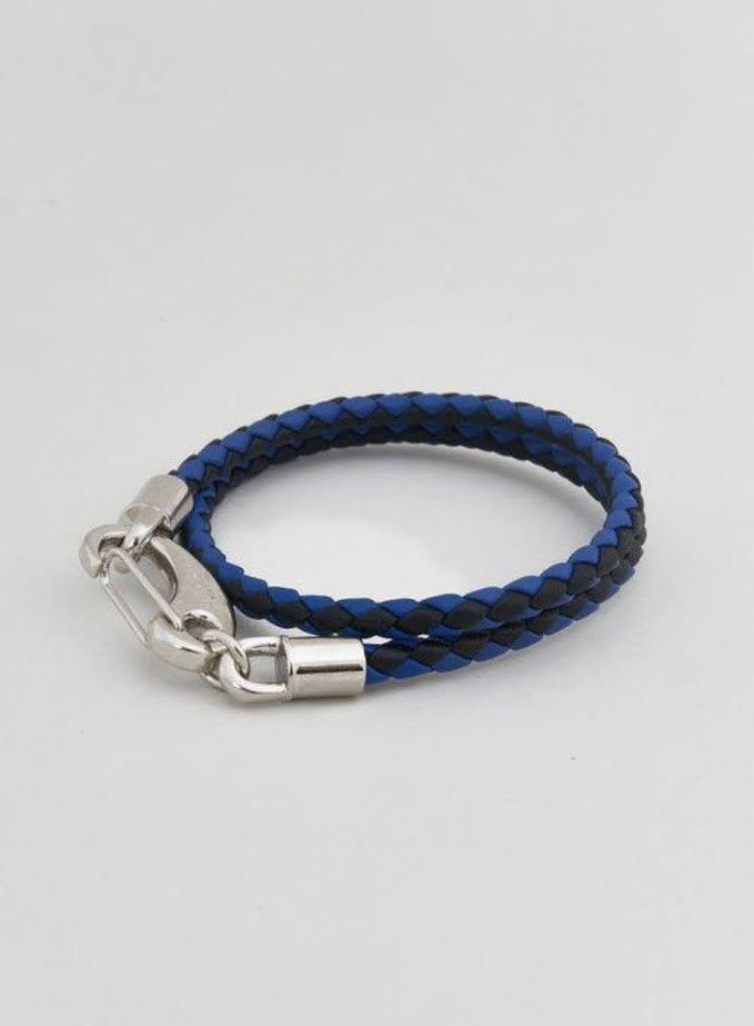 image of Marni O1W1Db10524 Size-Os Leather Bracelet In Blue, Women's