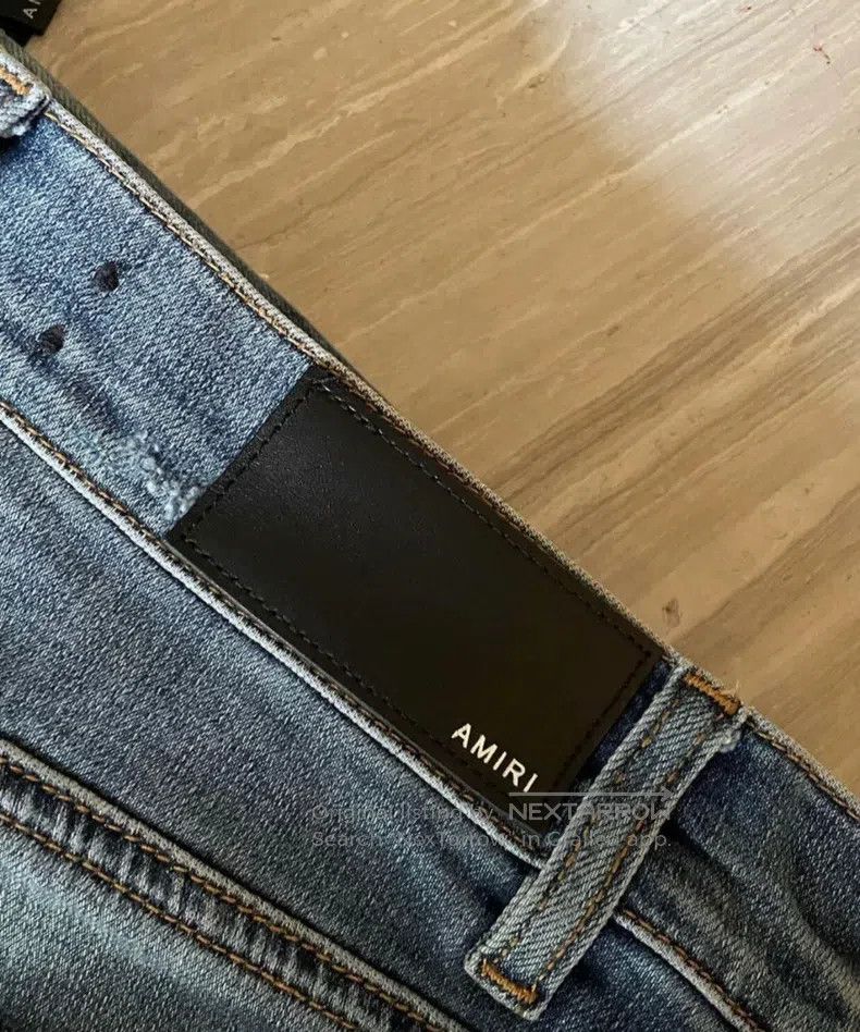 Amiri Amiri Classic Super Patchwork Destroyed Blue Bull Size 30 Size US 30 / EU 46 - 3 Thumbnail