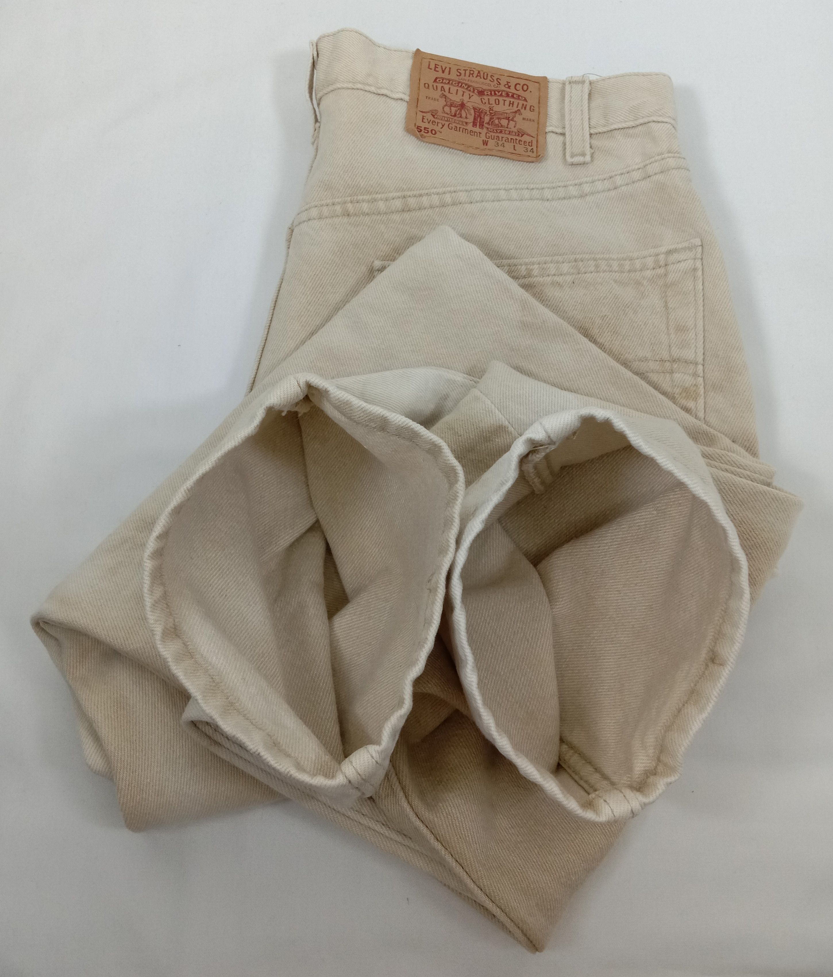Levi's Vintage 90s Levi's 550 Jeans Faded Khaki Denim Size US 34 / EU 50 - 15 Thumbnail