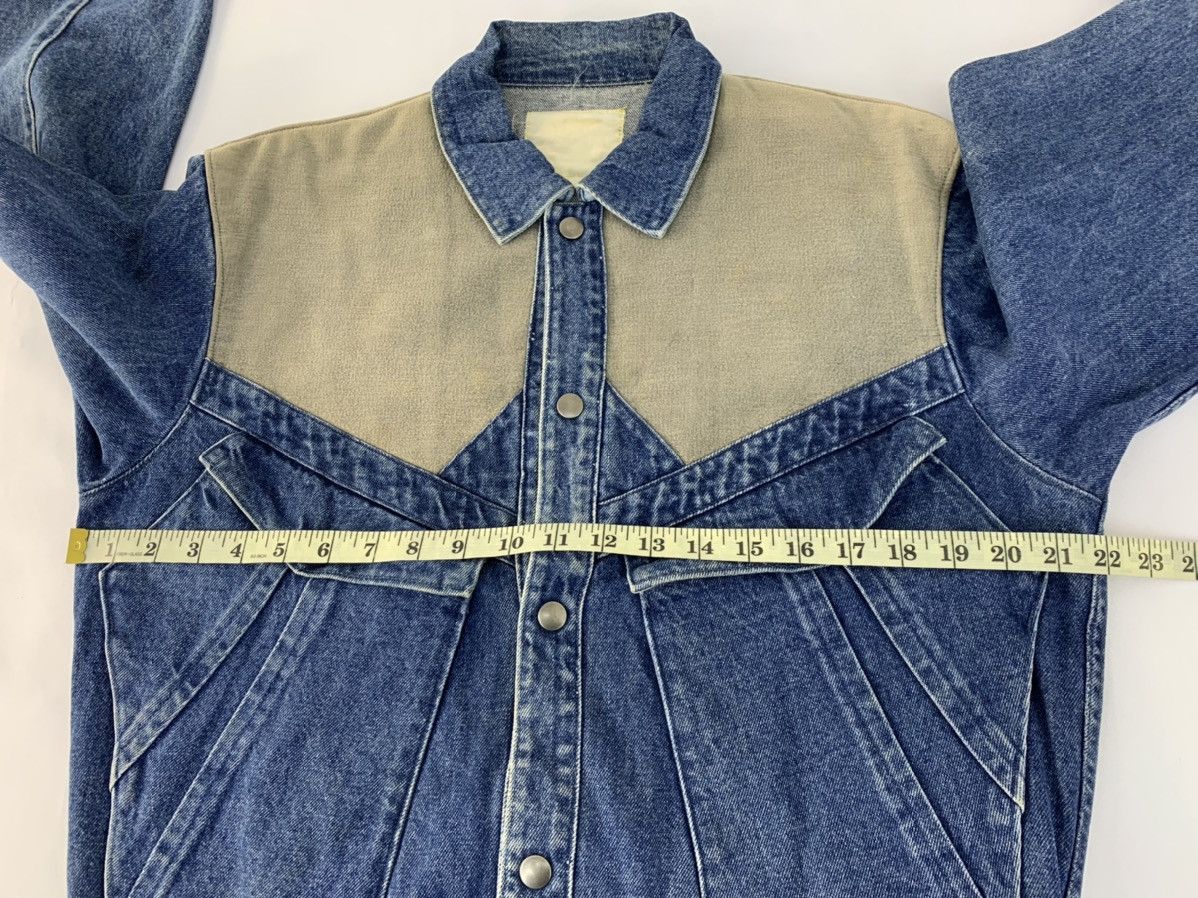 Japanese Brand Indigo Denim Jacket Classic Trucker Mix Leather Size US M / EU 48-50 / 2 - 8 Thumbnail