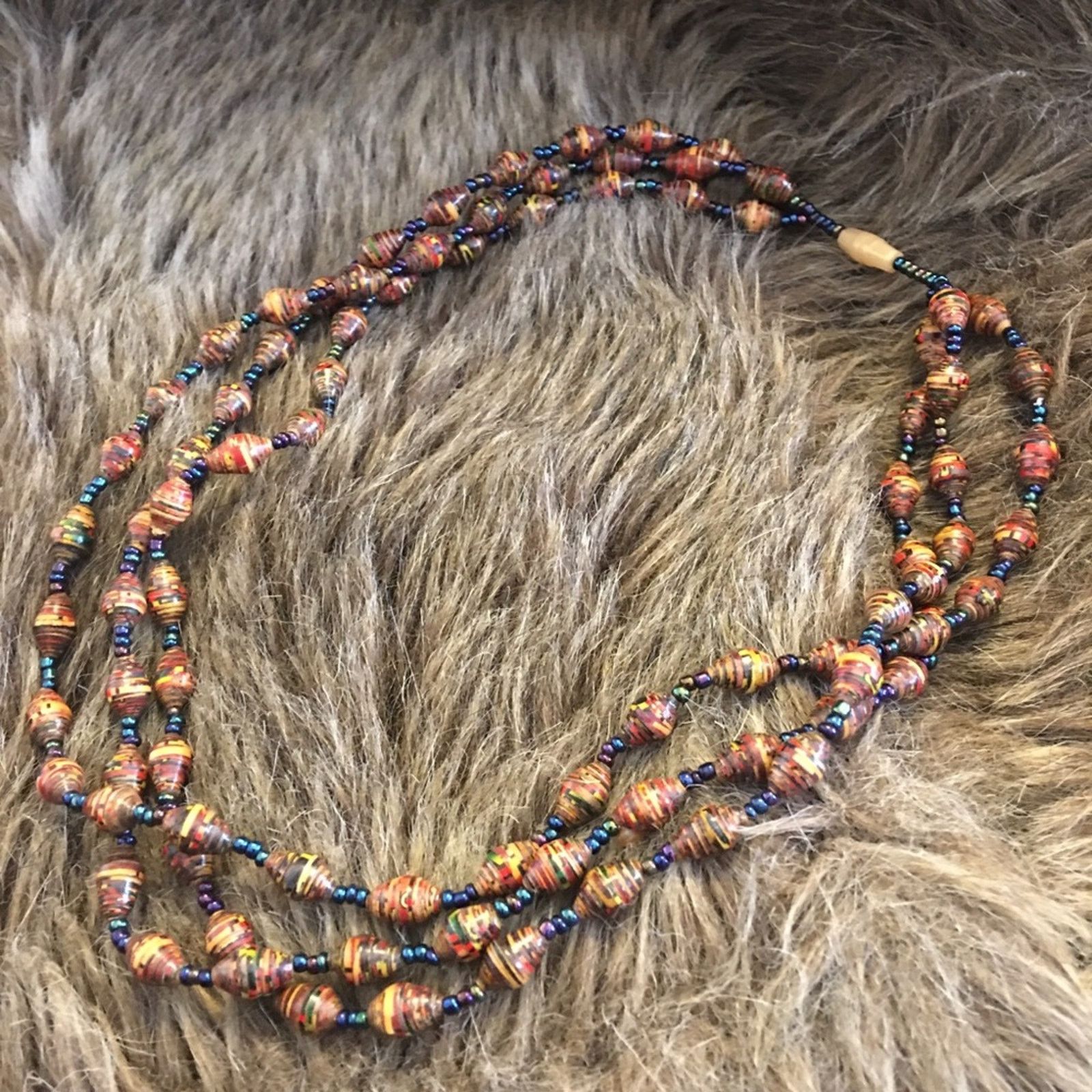 Jewelry Handmade multi strand paper bead choker necklace Size ONE SIZE - 6 Thumbnail