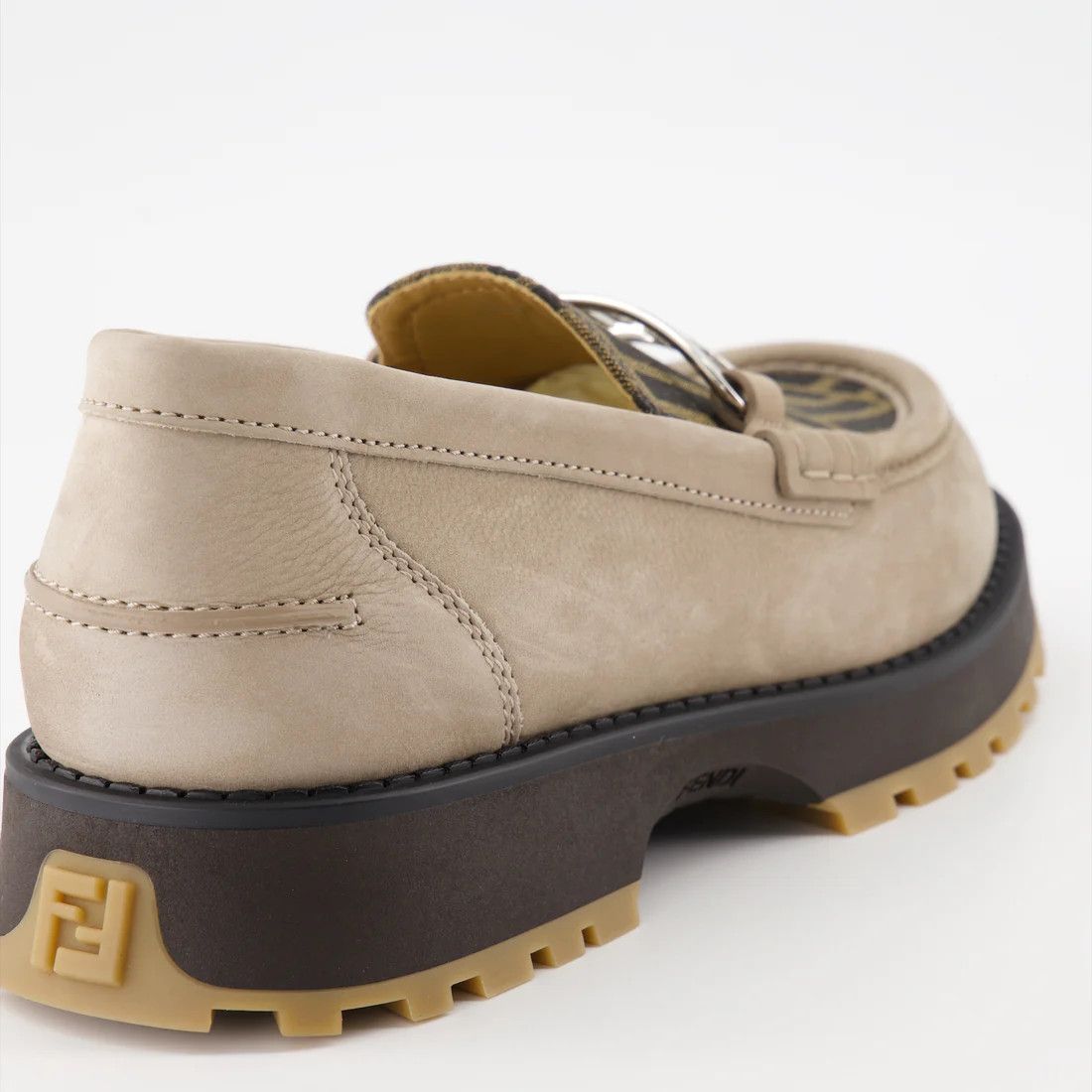 Fendi o1w1db10325 7D1581 Loafers in Beige & Brown Size US 8 / EU 41 - 4 Thumbnail