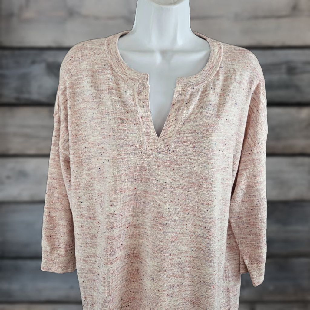 Loft LOFT Ann Taylor Womens Sweater 3/4 Sleeve Medium Pink Purple Cotton Blend Pullover Size M / US 6-8 / IT 42-44 - 1 Thumbnail