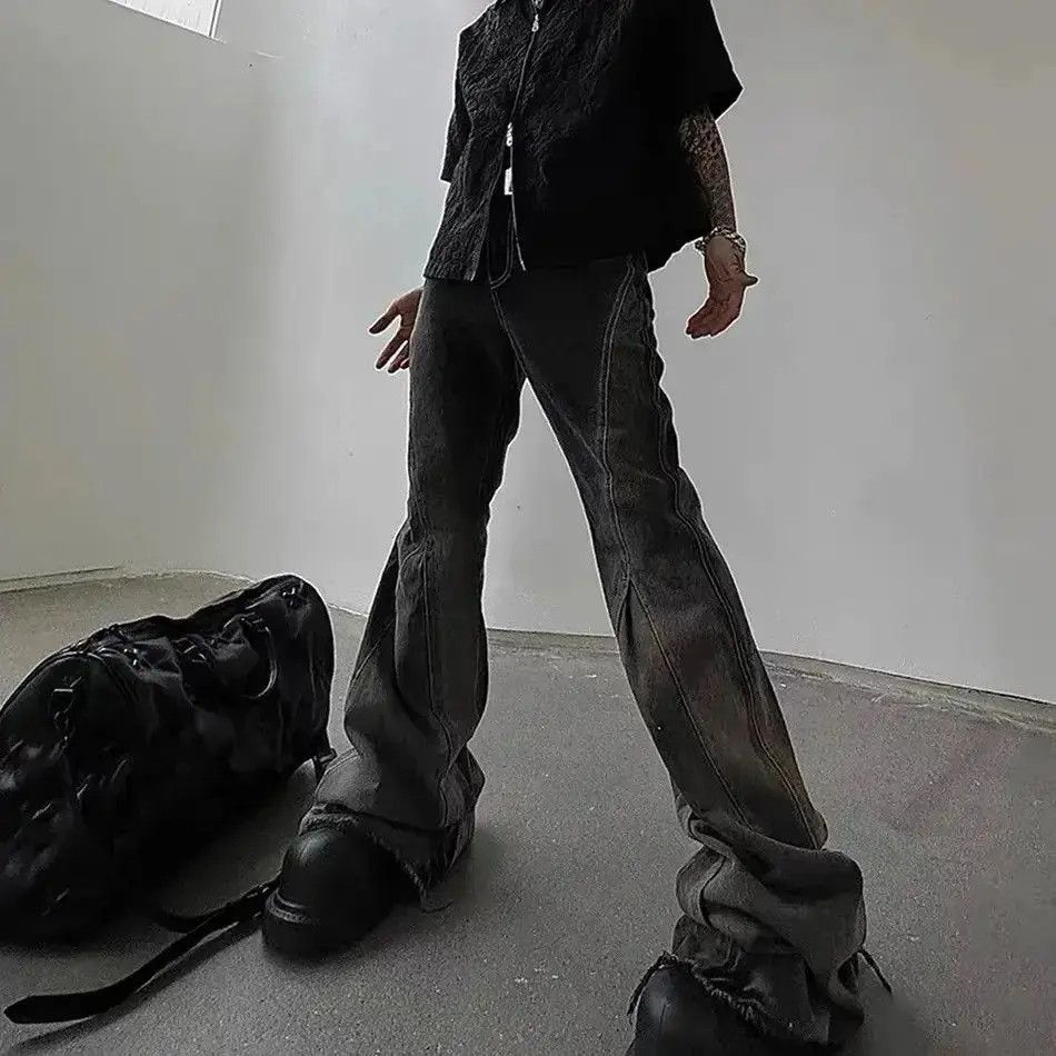 Japanese Brand High Street Washed Gradient Color Flare Jeans Size US 32 / EU 48 - 3 Thumbnail