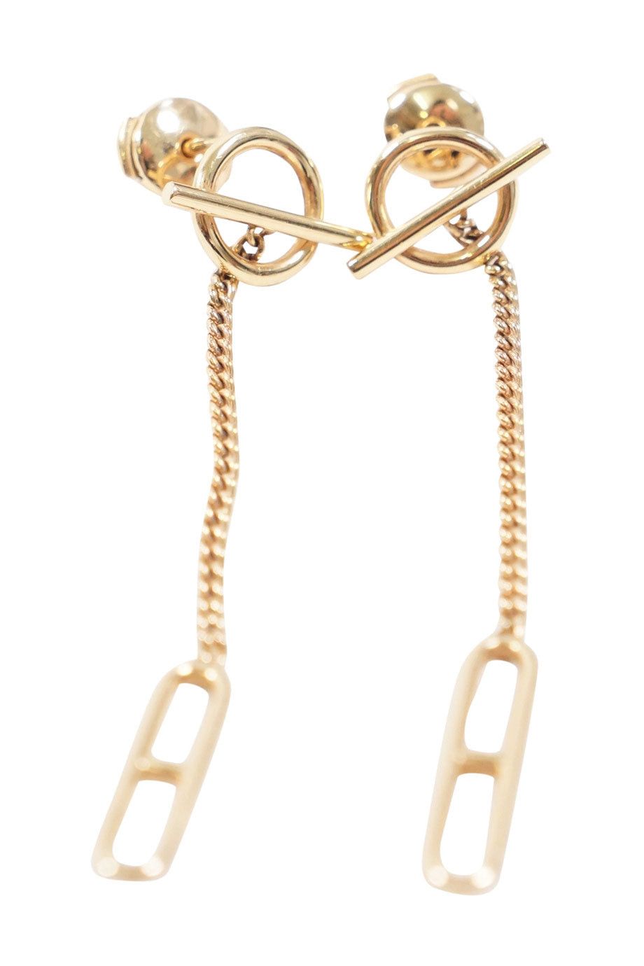 image of Hermes Gold 750 Chaîne D'ancre Dangling Earrings, Women's