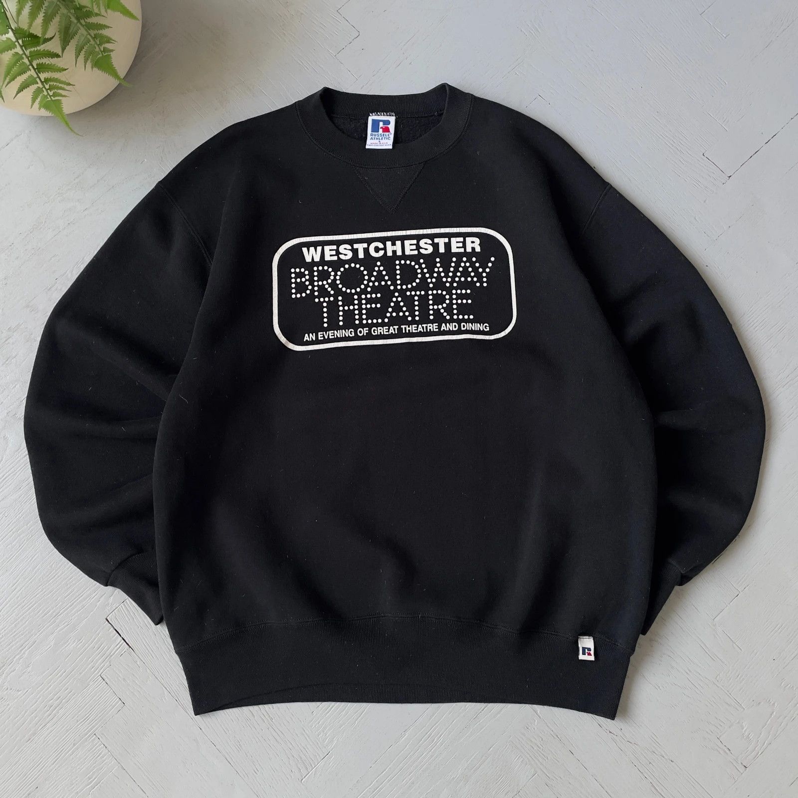 Russell Athletic Vintage 90s Russell Athletic Broadway Theatre Sweatshirt Size US L / EU 52-54 / 3 - 1 Thumbnail