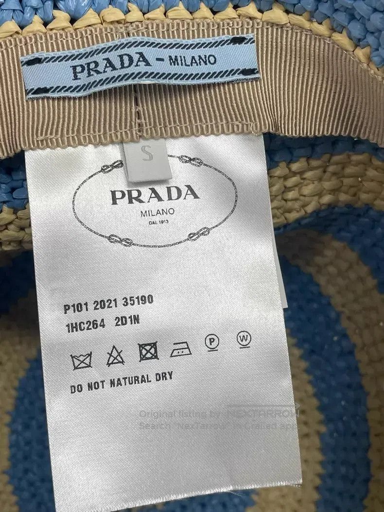 Prada Prada Blue striped straw-knitted fisherman's hat Size ONE SIZE - 5 Thumbnail