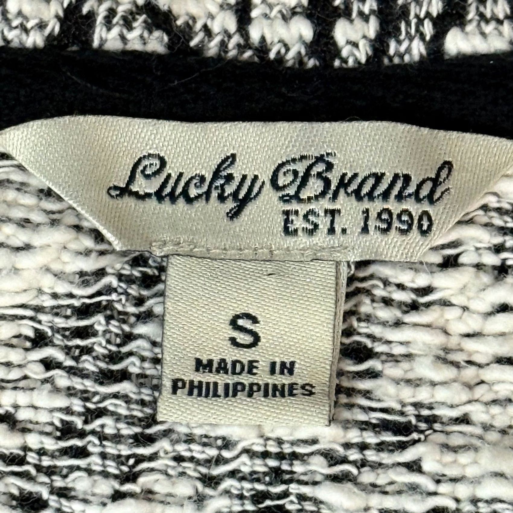 Lucky Brand Lucky Brand S Boucle Knit Sweater Moto Jacket Geometric Diamond Asymmetrical Zip Coat Size S / US 4 / IT 40 - 5 Thumbnail