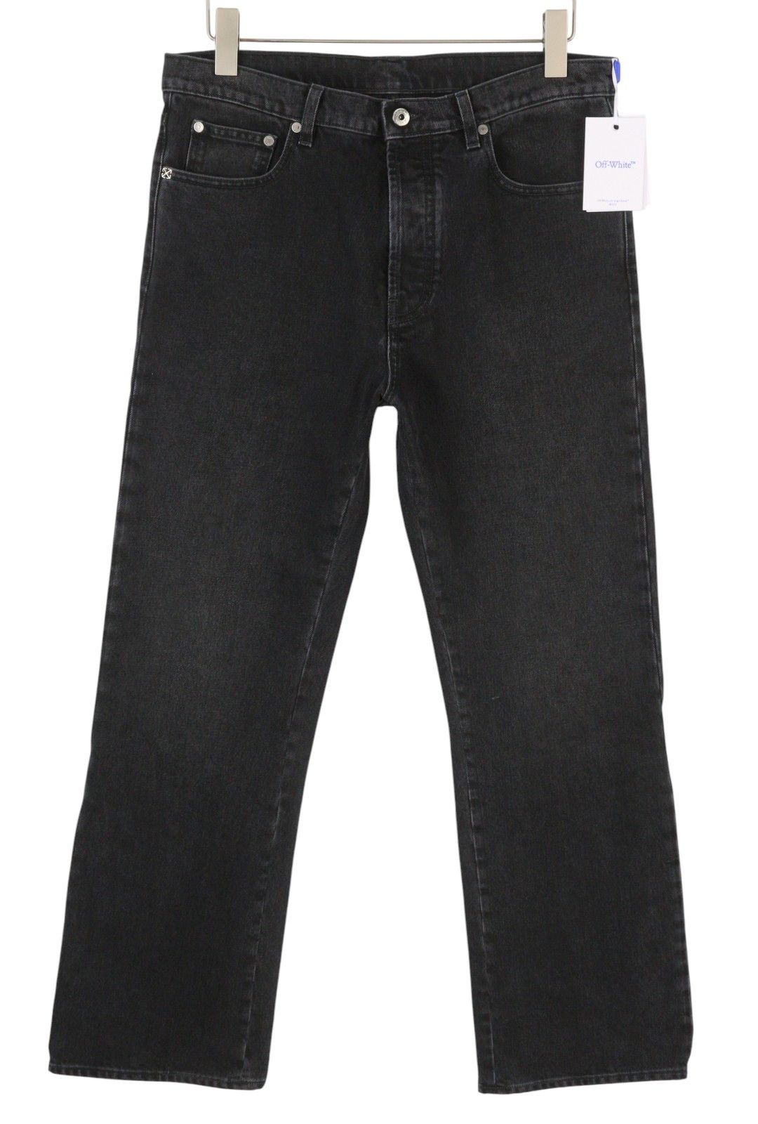 Off-White DIAG OUTL W34 Black Regular Denim Button Jeans 86812 Size US 34 / EU 50 - 2 Thumbnail