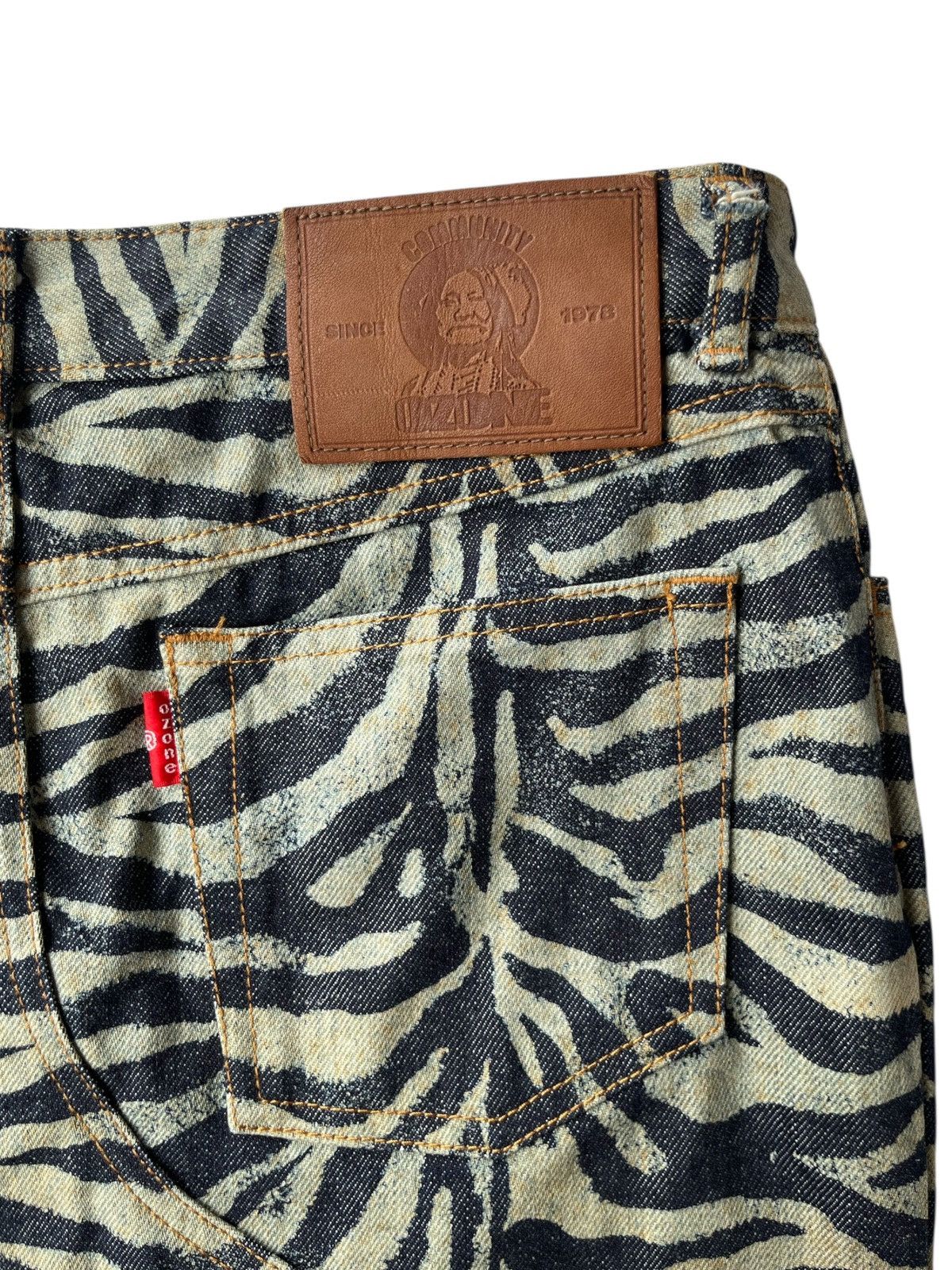 Hysteric Glamour RARE‼️ Ozone Community Zebra Stripes Denim Skirt Size 29" - 7 Thumbnail