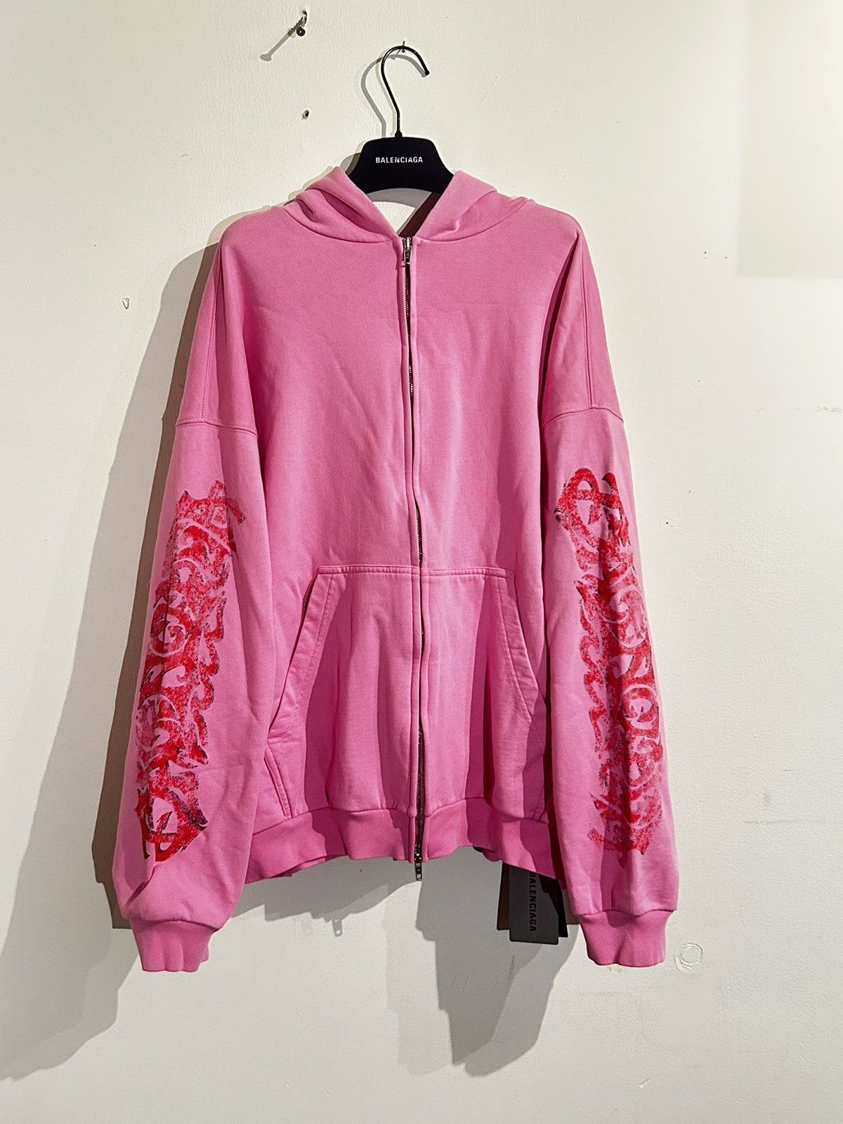 Balenciaga Balenciaga SS24 Exclusive Pink Offshore Zip-Up Hoodie | Grailed