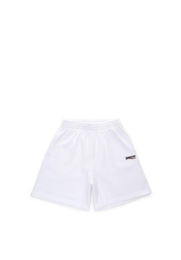 Balenciaga o1srvl11e0325 Political Campaign Sweat Shorts in White Size US 30 / EU 46 - 1 Preview