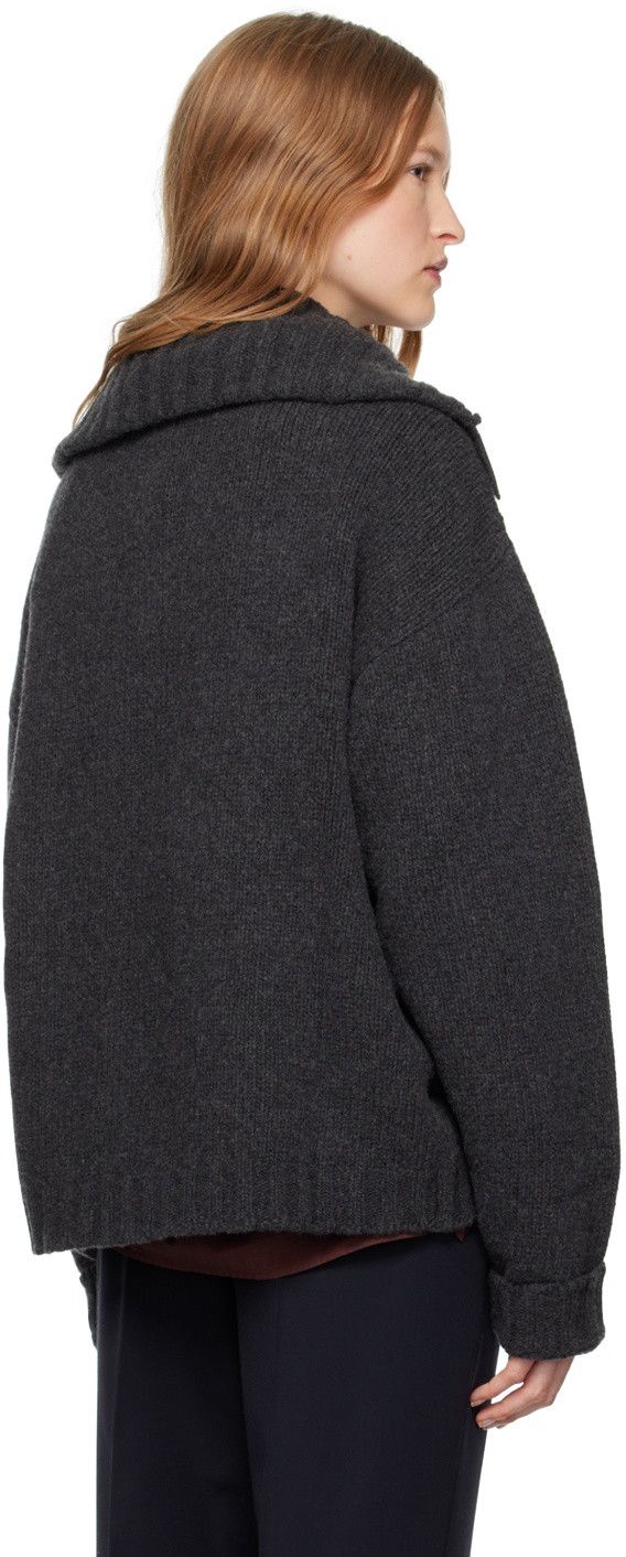 Wales Bonner o1mle0825 Unisex Ballad Knit Jumper in Dark Grey Size US XS / EU 42 / 0 - 5 Thumbnail