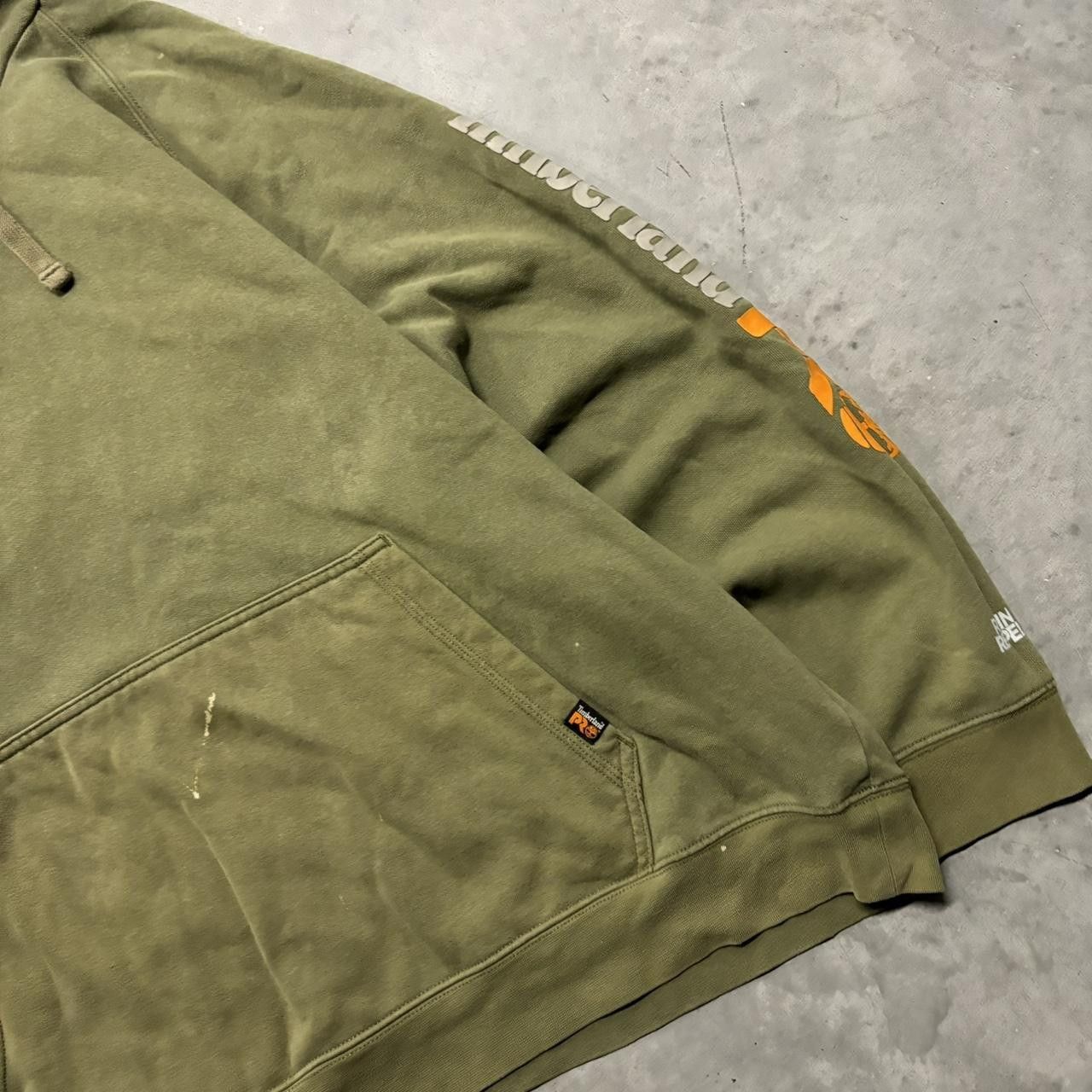 Timberland × Vintage Crazy Vintage Y2K/2000s Faded Khaki Green Earth Tone Timberland Essential Hoodie! Size US XL / EU 56 / 4 - 4 Thumbnail