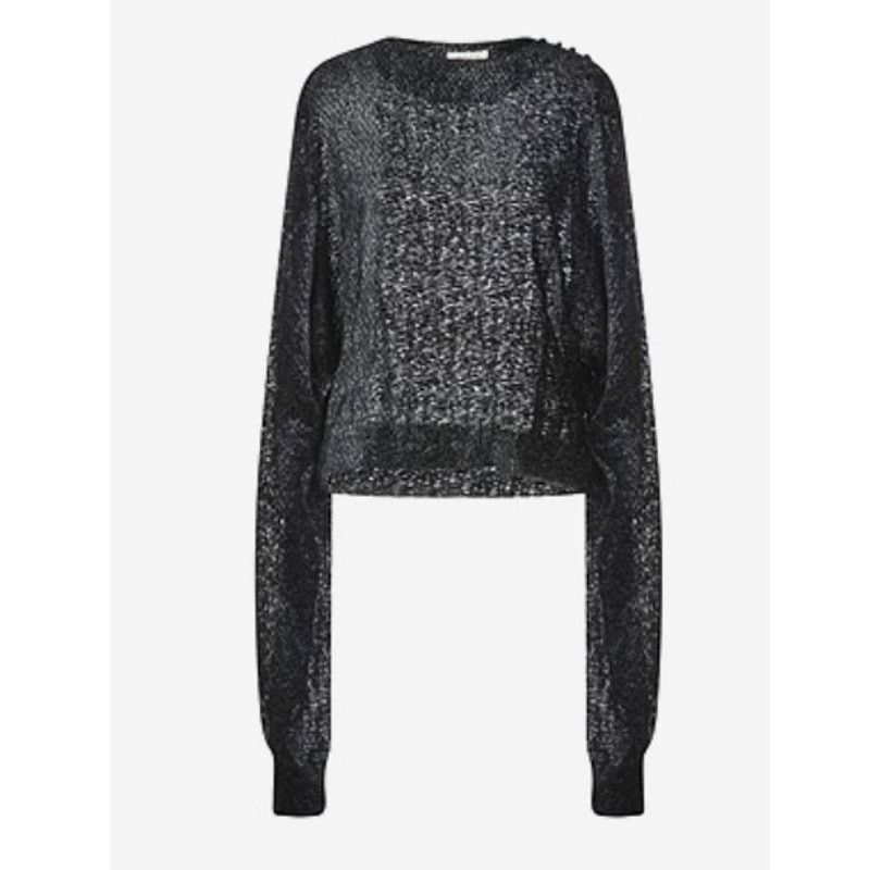 The Attico The Attico Woven Long Sleeve Blouse Black size 8 Size M / US 6-8 / IT 42-44 - 1 Thumbnail