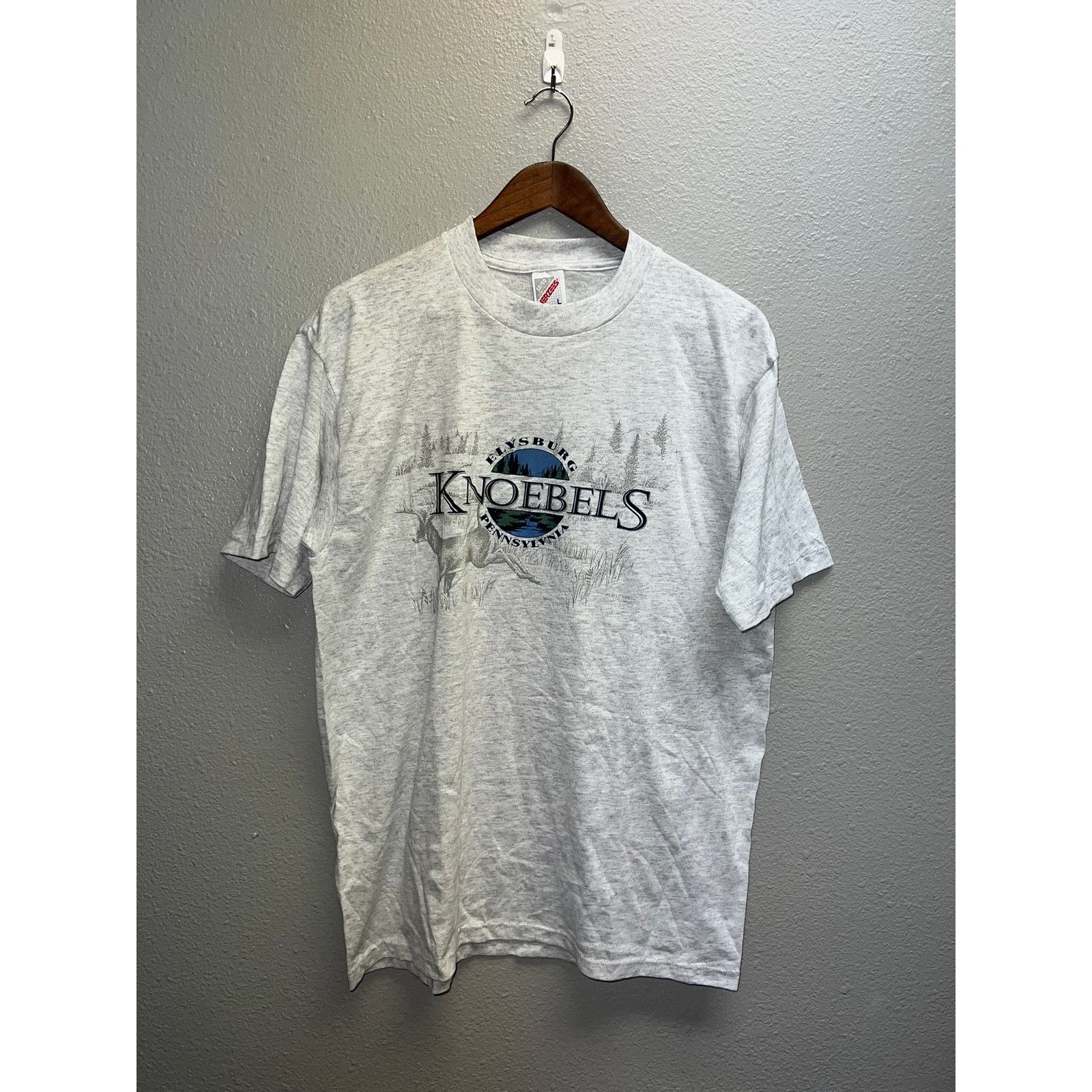 Jerzees Vintage Deer Shirt Elysburg Knoebels Pennyslvania Gray 90s L Size US L / EU 52-54 / 3 - 1 Thumbnail