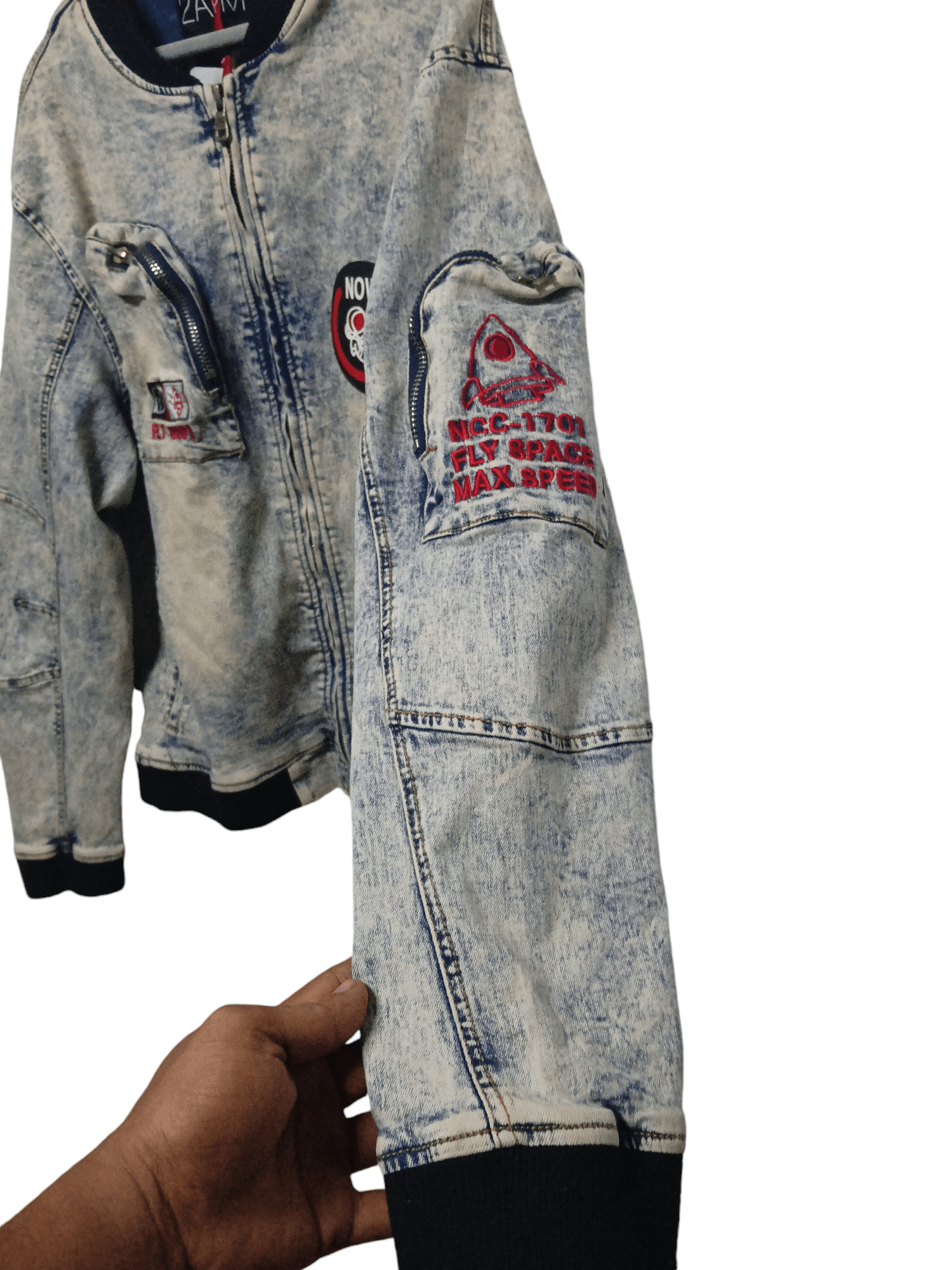 Japanese Brand 2apm denim bomber jackets Size US L / EU 52-54 / 3 - 3 Thumbnail