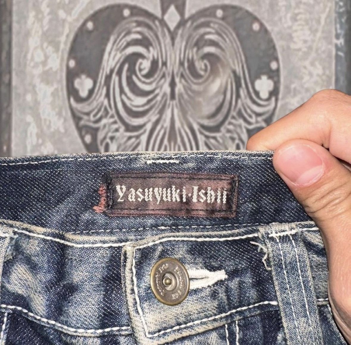 Yasuyuki Ishii Yasuyuki Ishii Studded Distressed Denim Size US 31 - 3 Thumbnail