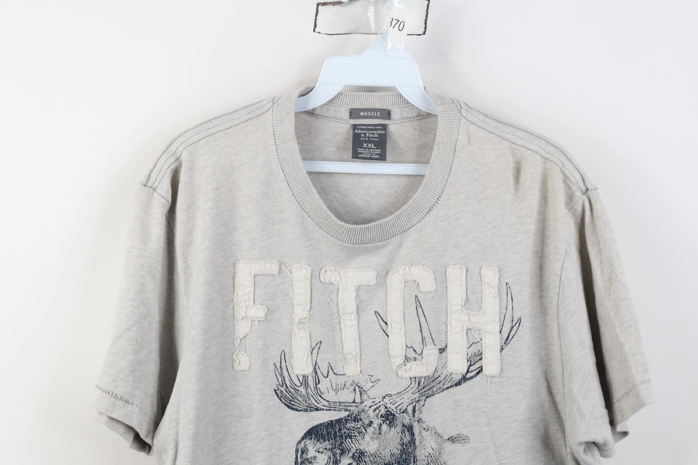 Abercrombie & Fitch Vintage 90s Y2K Abercrombie & Fitch Moose T-Shirt Gray USA Size US XXL / EU 58 / 5 - 2 Thumbnail