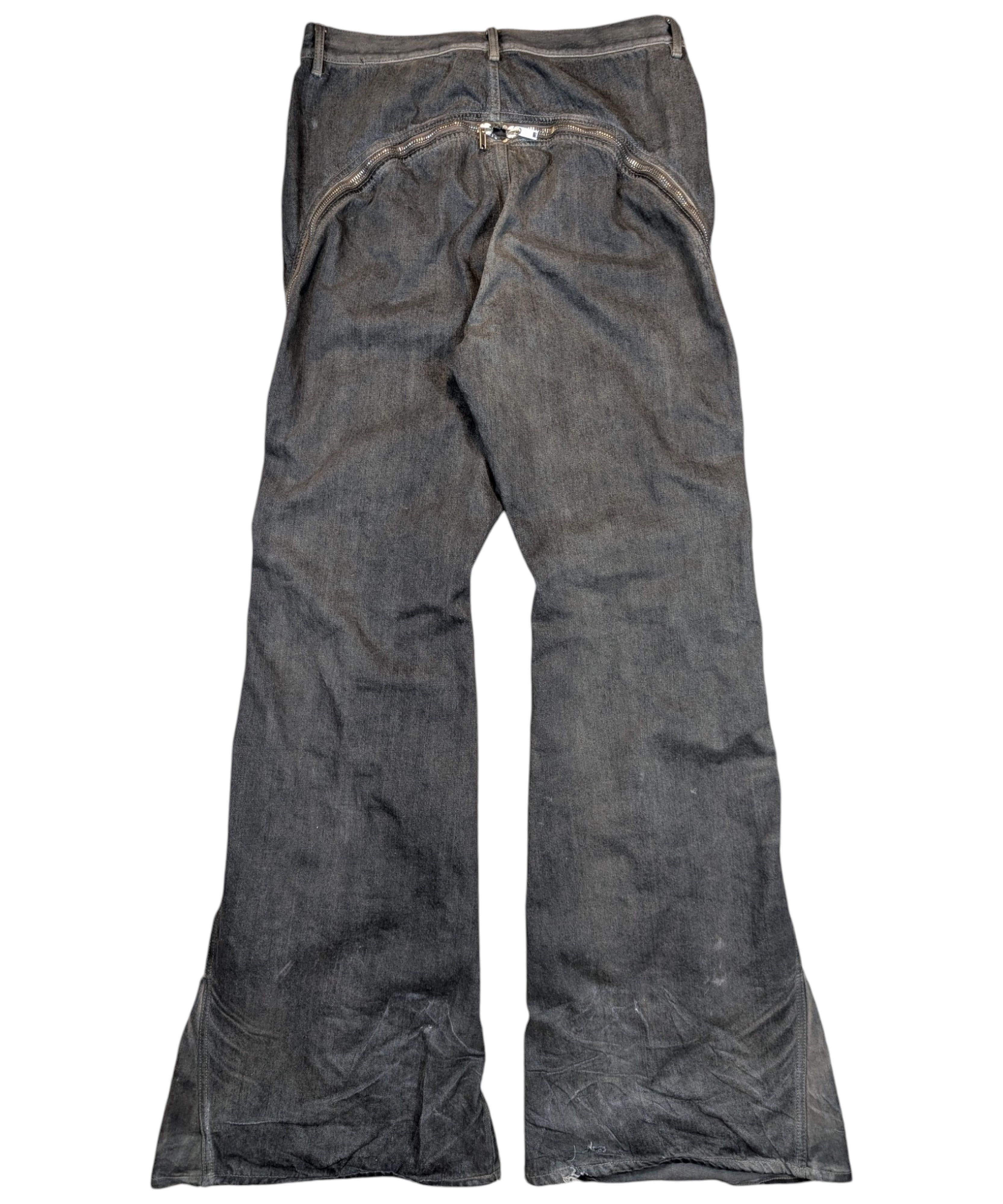 Rick Owens Rick Owens AW22 Bolan Banana Dark Dust Zip Flared Jeans Size US 34 / EU 50 - 3 Thumbnail