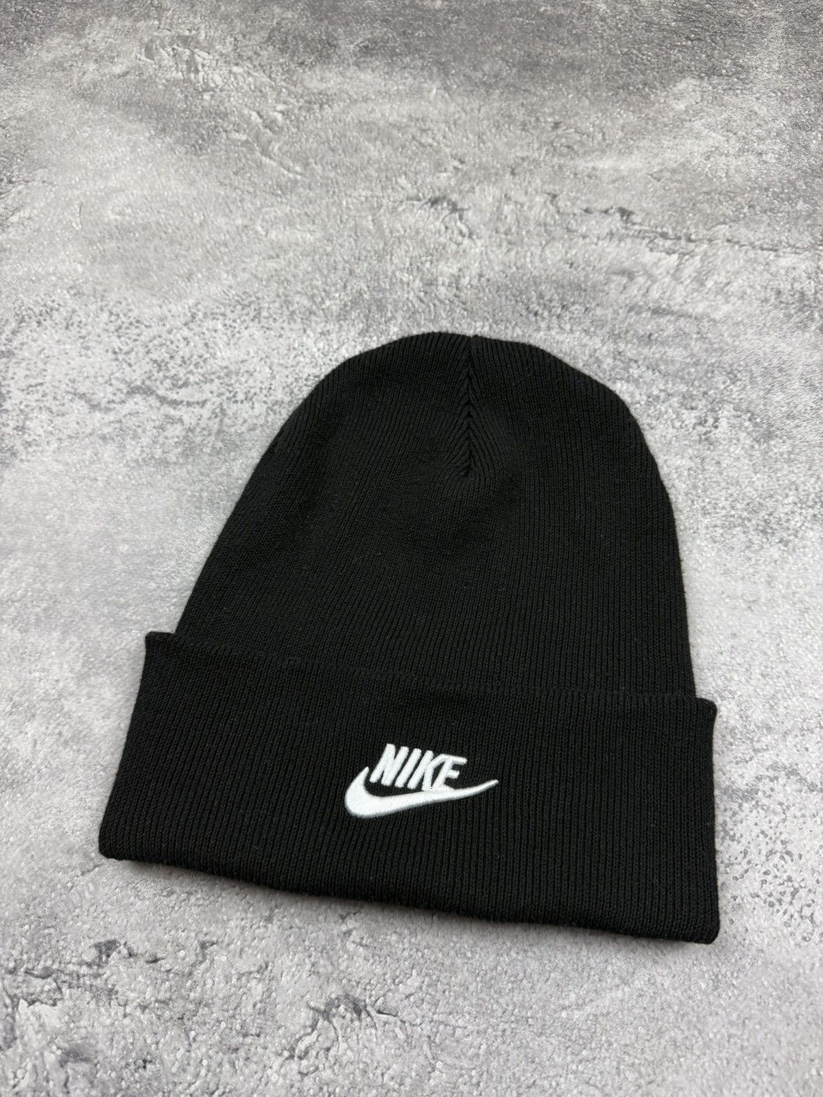Nike Vintage Nike Beanie Hat Black Swoosh Logo Rare Cap Y2K Drill Size ONE SIZE - 6 Thumbnail