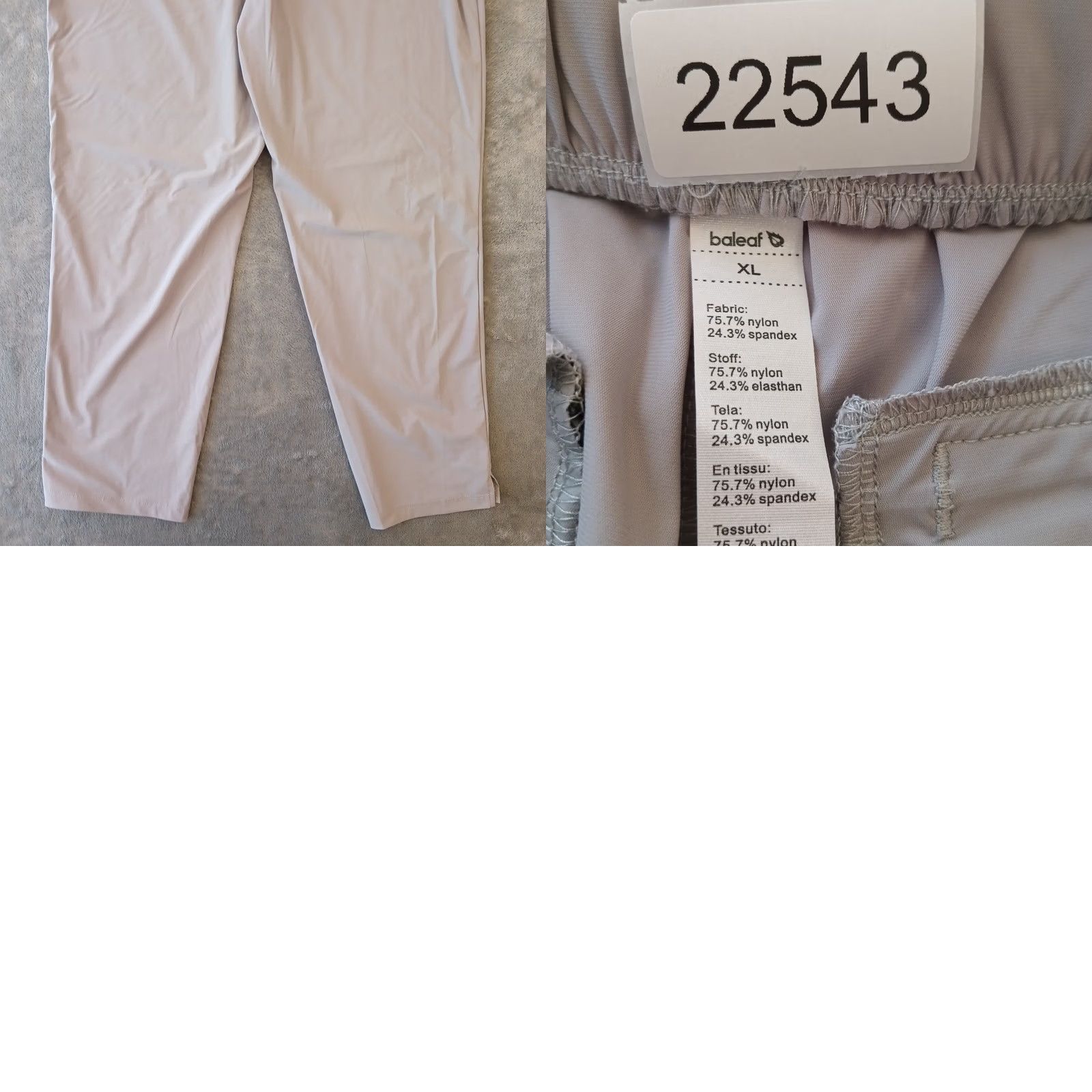 Vintage Baleaf Pants Womens XL Gray Lightweight Pull On Pockets High Rise Ankle 33x26 Size 40" / US 18 - 8 Thumbnail