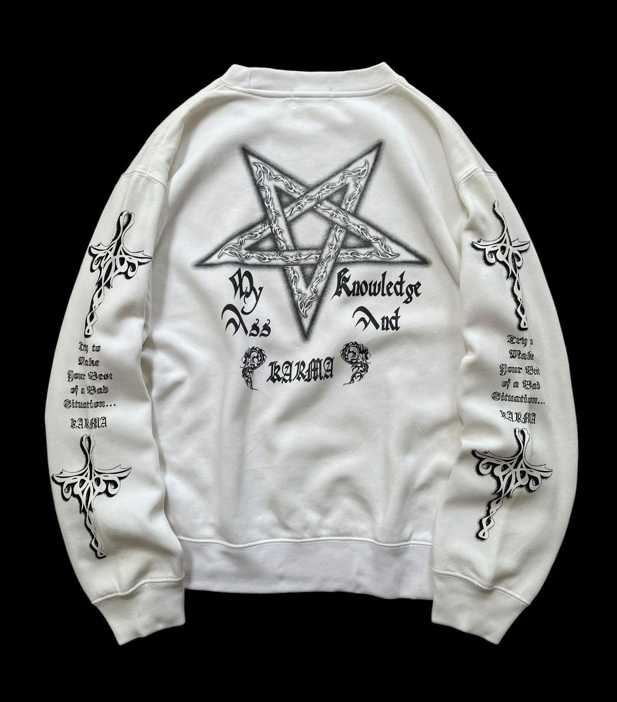 Japanese Brand Vintage KARMA Crewneck Skates Sweatshirts Size US M / EU 48-50 / 2 - 2 Thumbnail