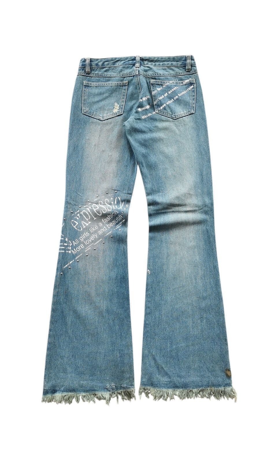 Tornado Mart Treasure Island Flared Distressed Studded Jeans ♦️A832 ♦️ Size 29" - 2 Thumbnail