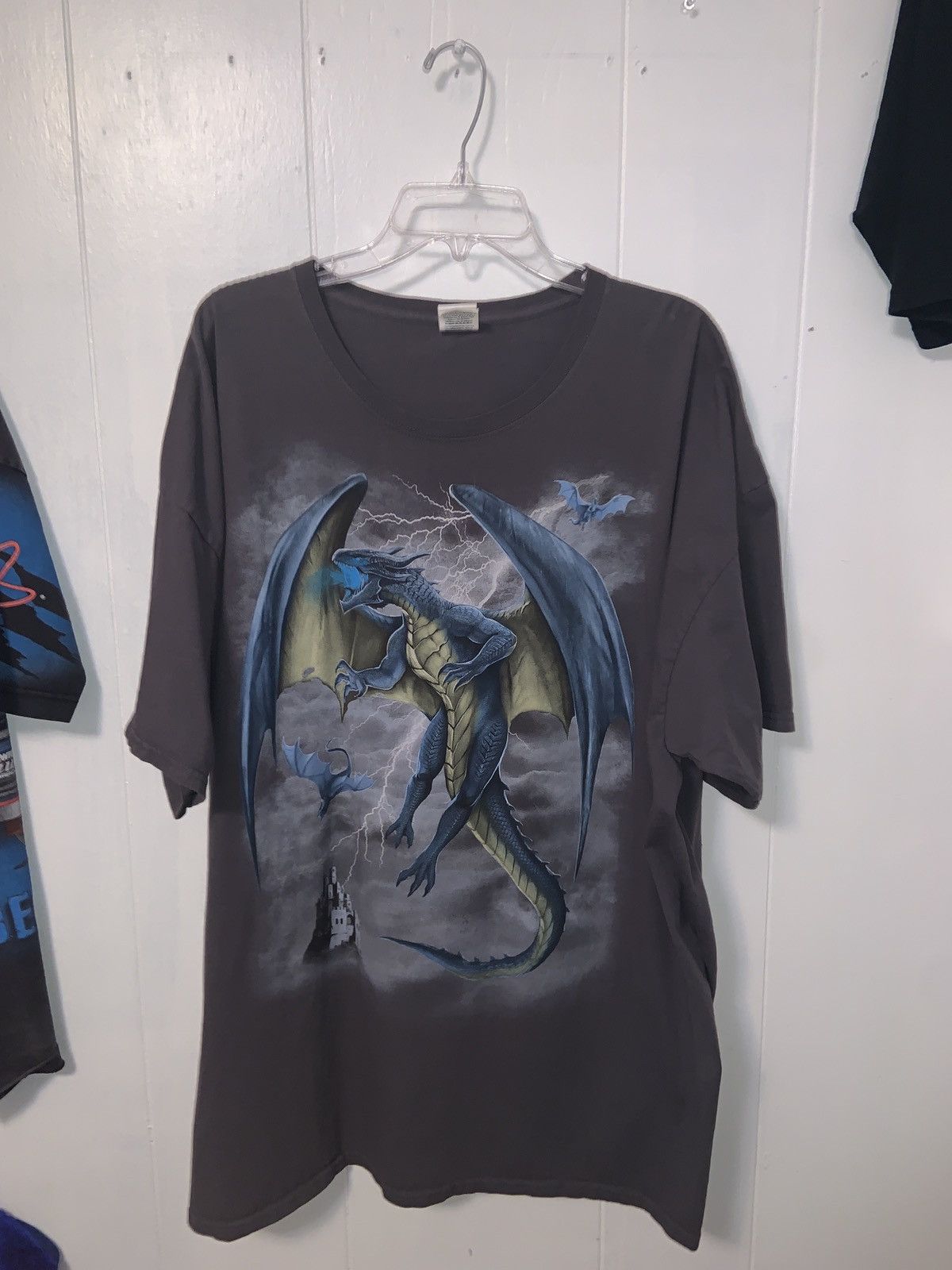 Fruit Of The Loom Vintage - Fruit Of The Loom - Blue Dragons T - SIZE 3XL Size US XXL / EU 58 / 5 - 6 Thumbnail