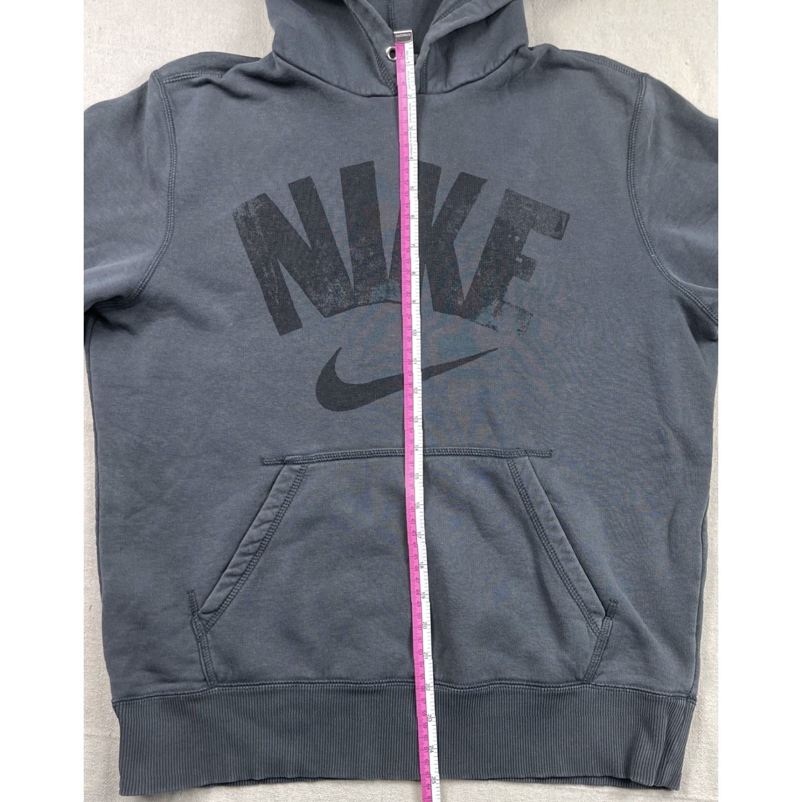 Nike Nike Hoodie Sweatshirt Center Swoosh Spell Out Gray Mens M Pullover Crew Neck Cotton Blend Gym & Training Size US M / EU 48-50 / 2 - 6 Thumbnail
