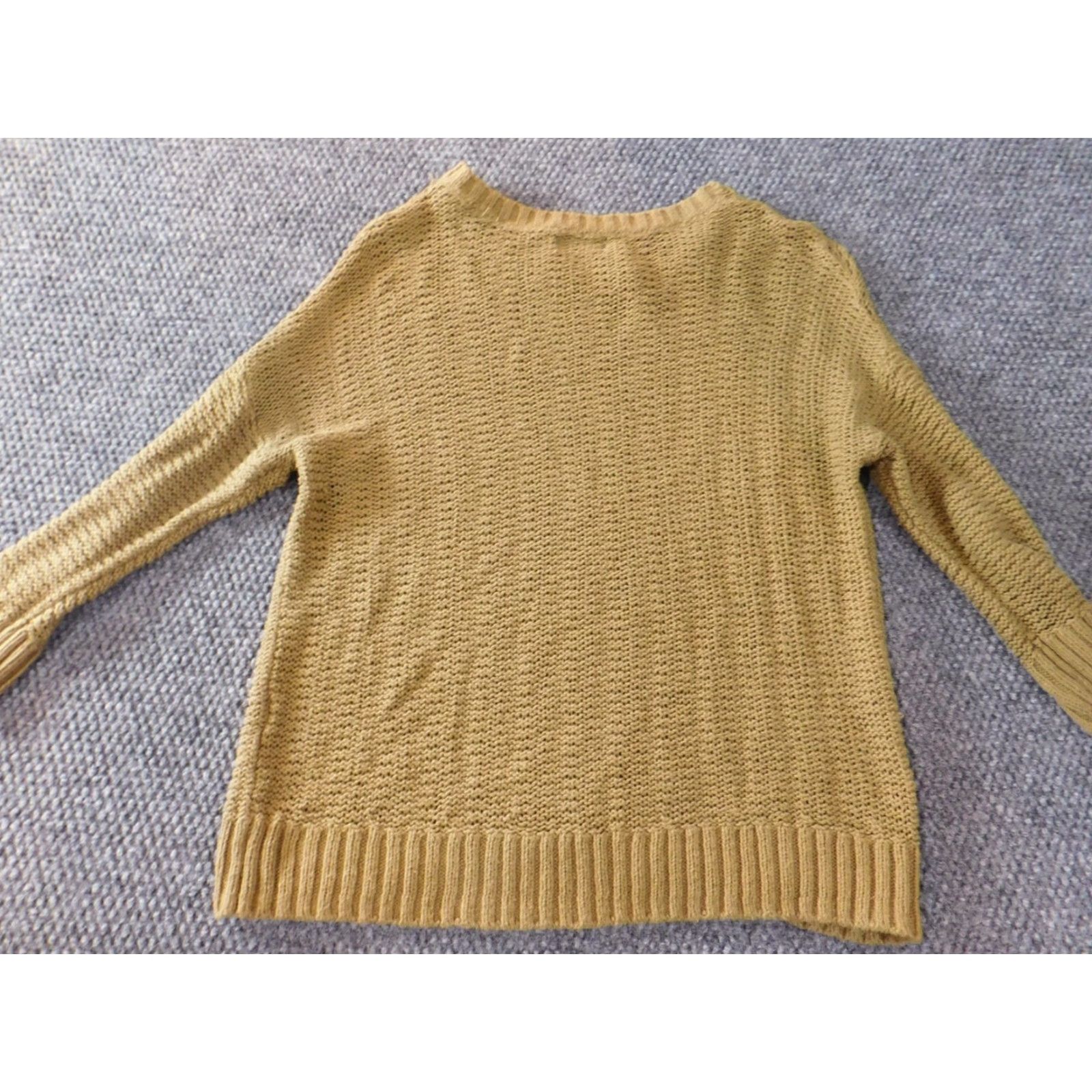 Old Navy Old Navy Womens Sweater Medium Green Pullover Crewneck Stretch Knit Striped Chunky-Knit Raglan Sleeve Bow Button Crew Neck Open Size M / US 6-8 / IT 42-44 - 6 Thumbnail
