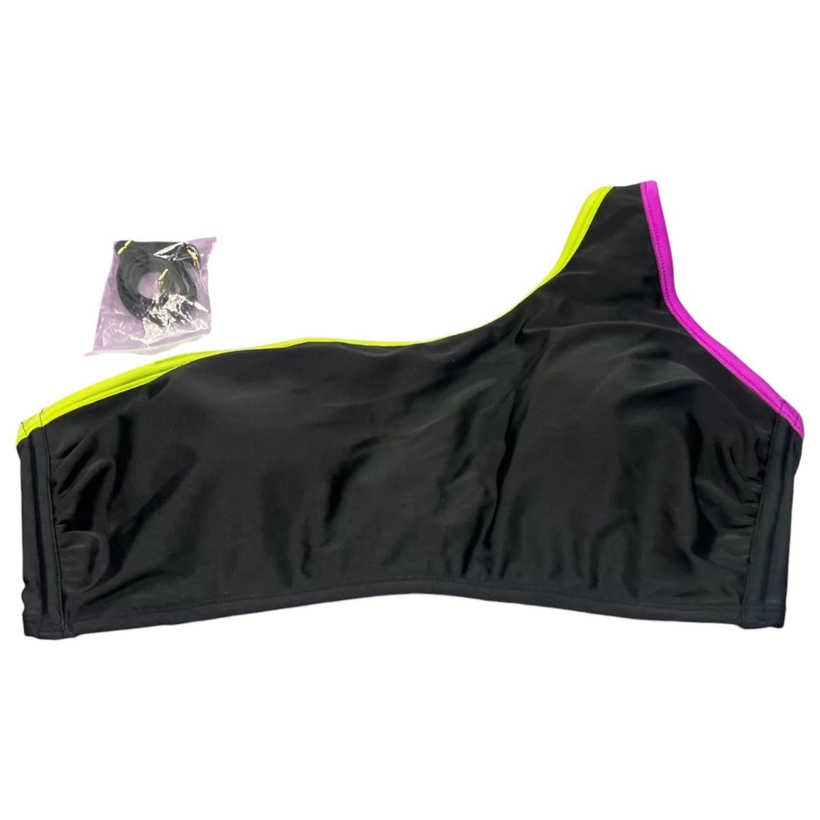 Other Shade & Shore - Women's Contrast Binding One Shoulder Bikini Size ONE SIZE - 6 Thumbnail